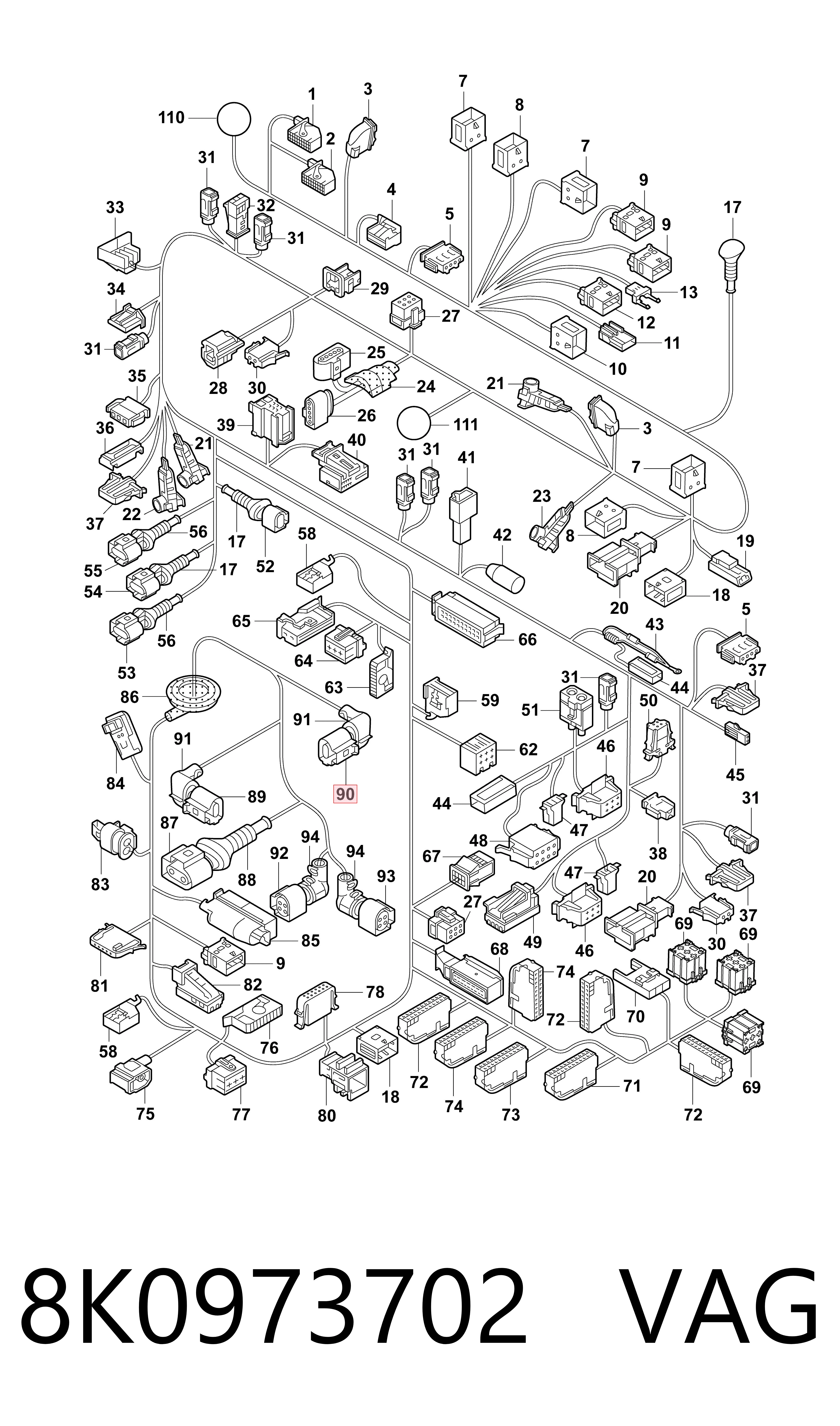 8K0973702 VAG Sensor de temperatura ambiente
