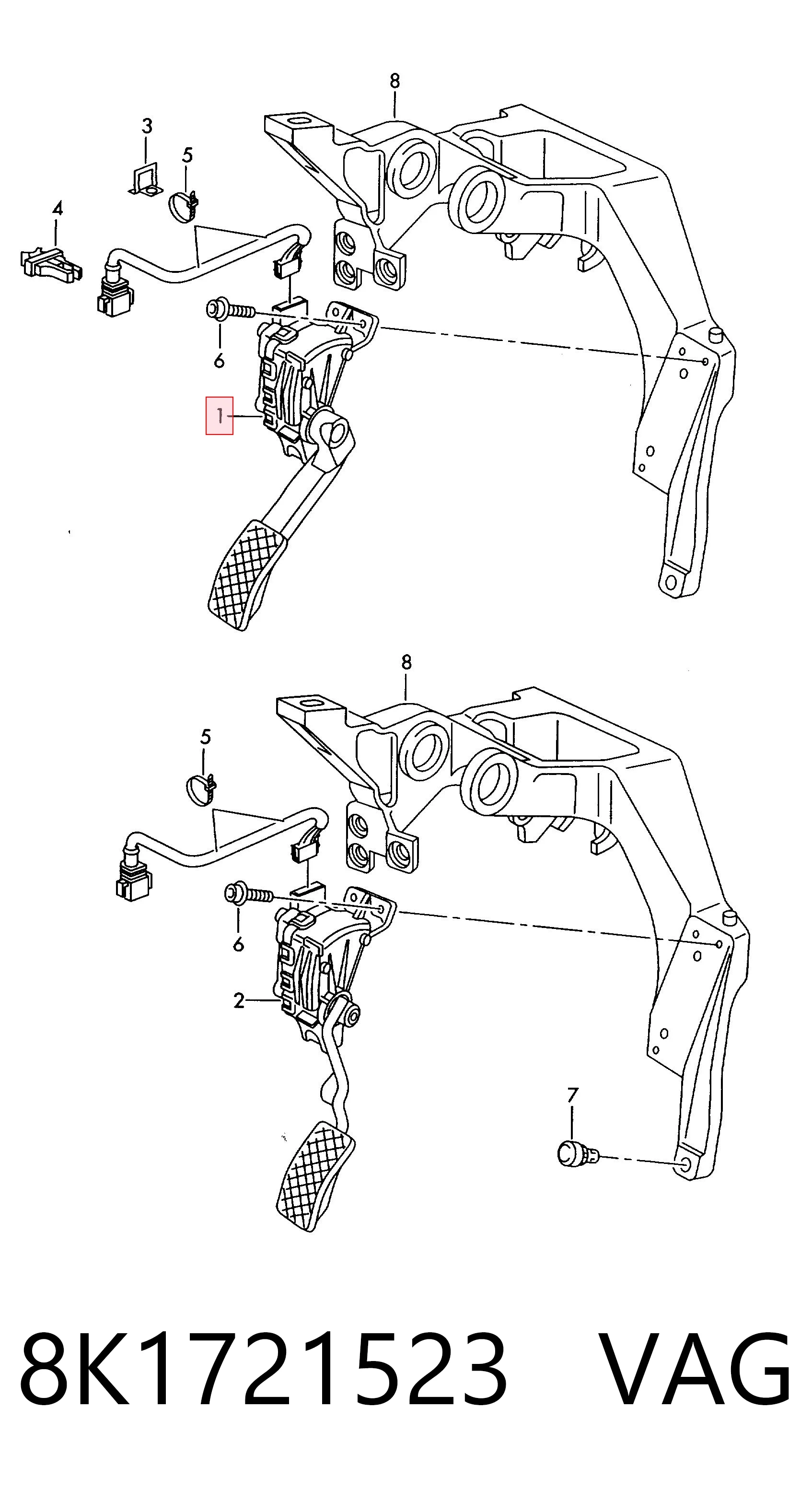Pedal del acelerador para Audi A5 8T3