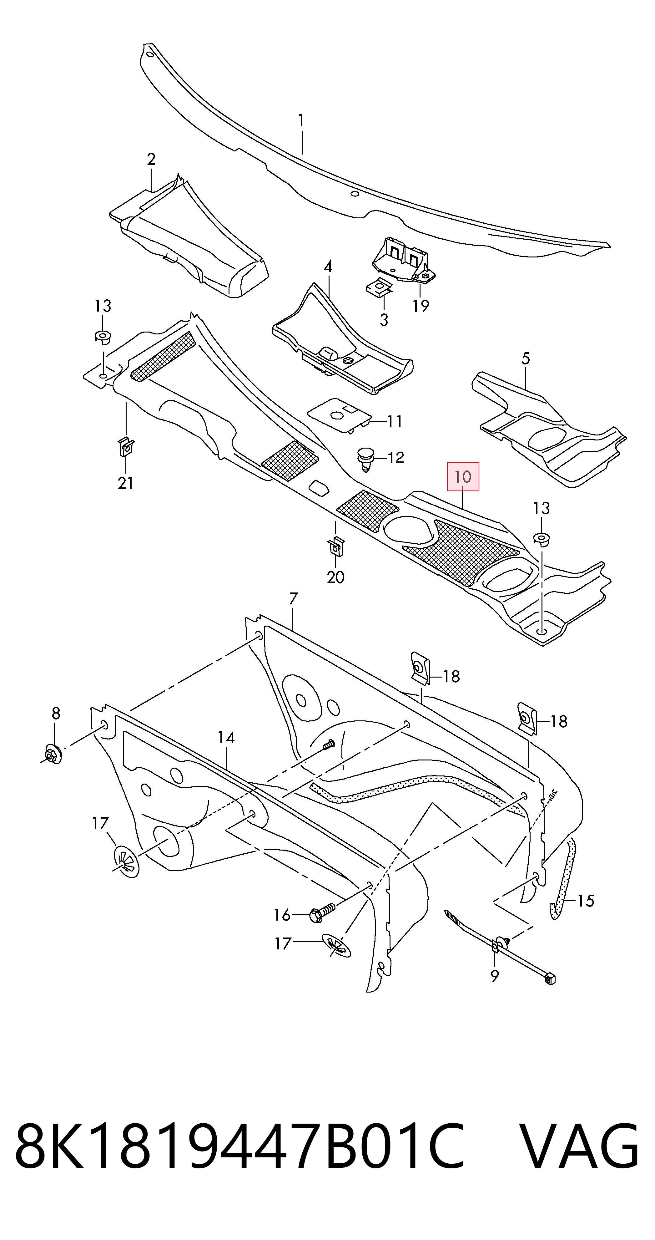 Canaleta del parabrisas VAG 8K1819447B01C precio, desde 48,33 EUR