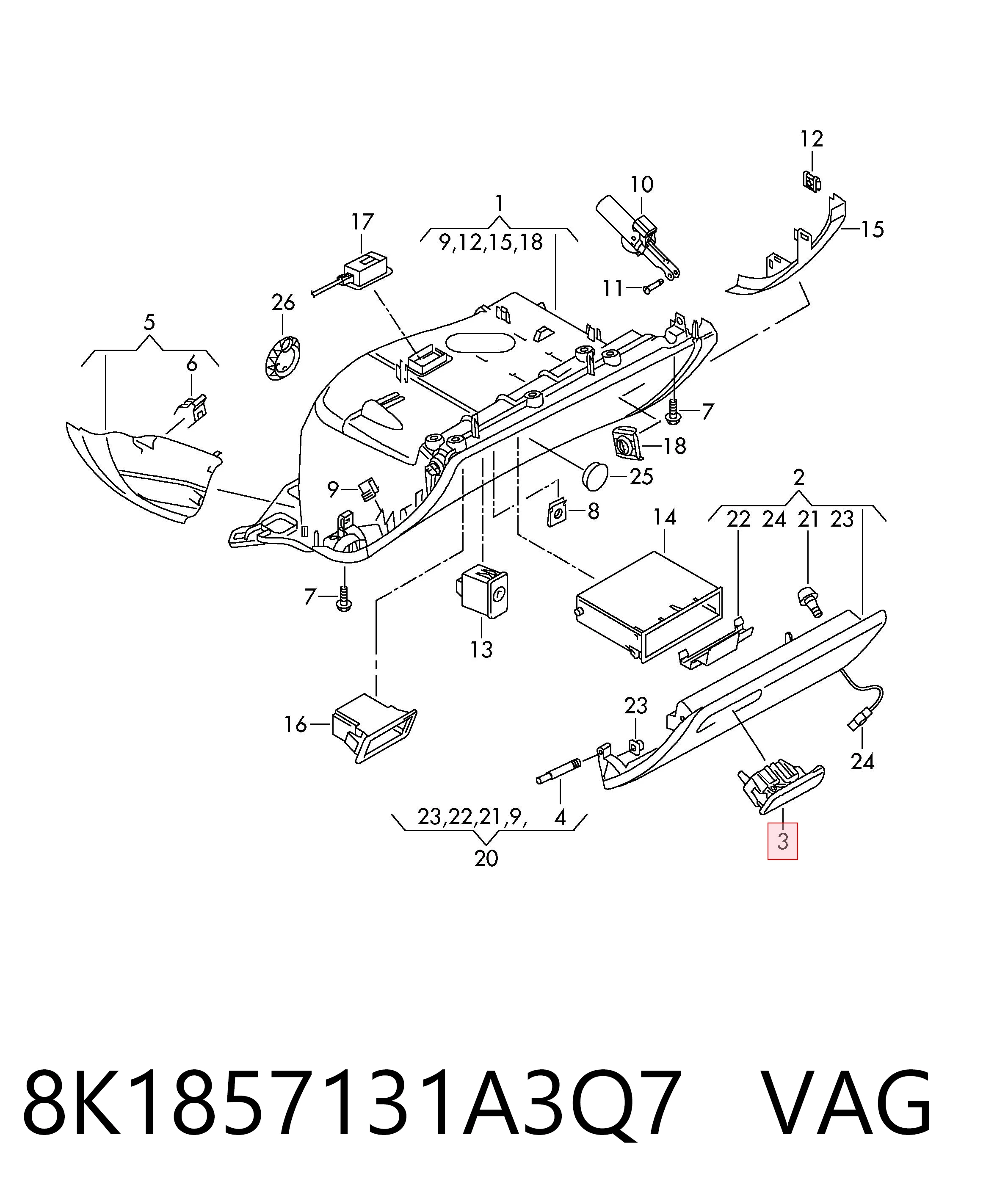 8K1857131A3Q7 VAG 