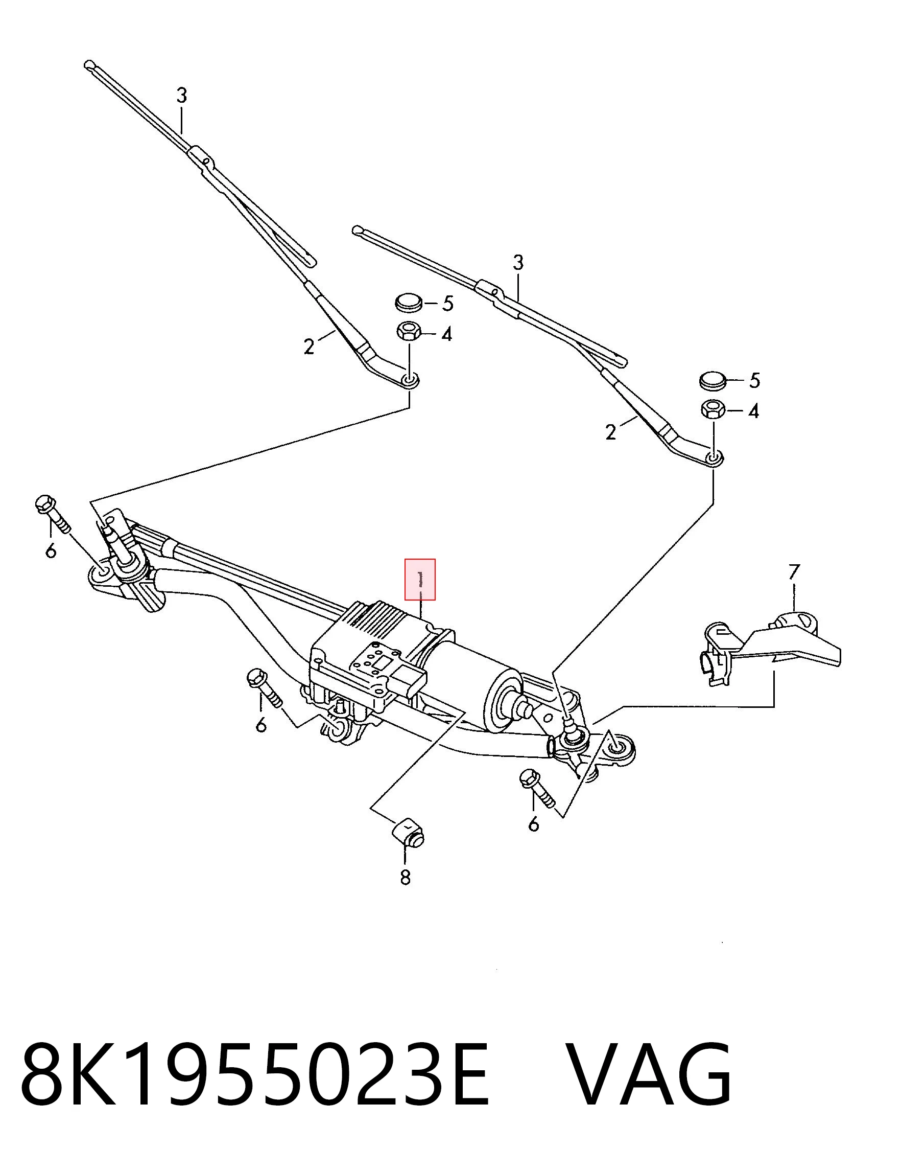 Varillaje de limpiaparabrisas para Audi A4 B8 8K2