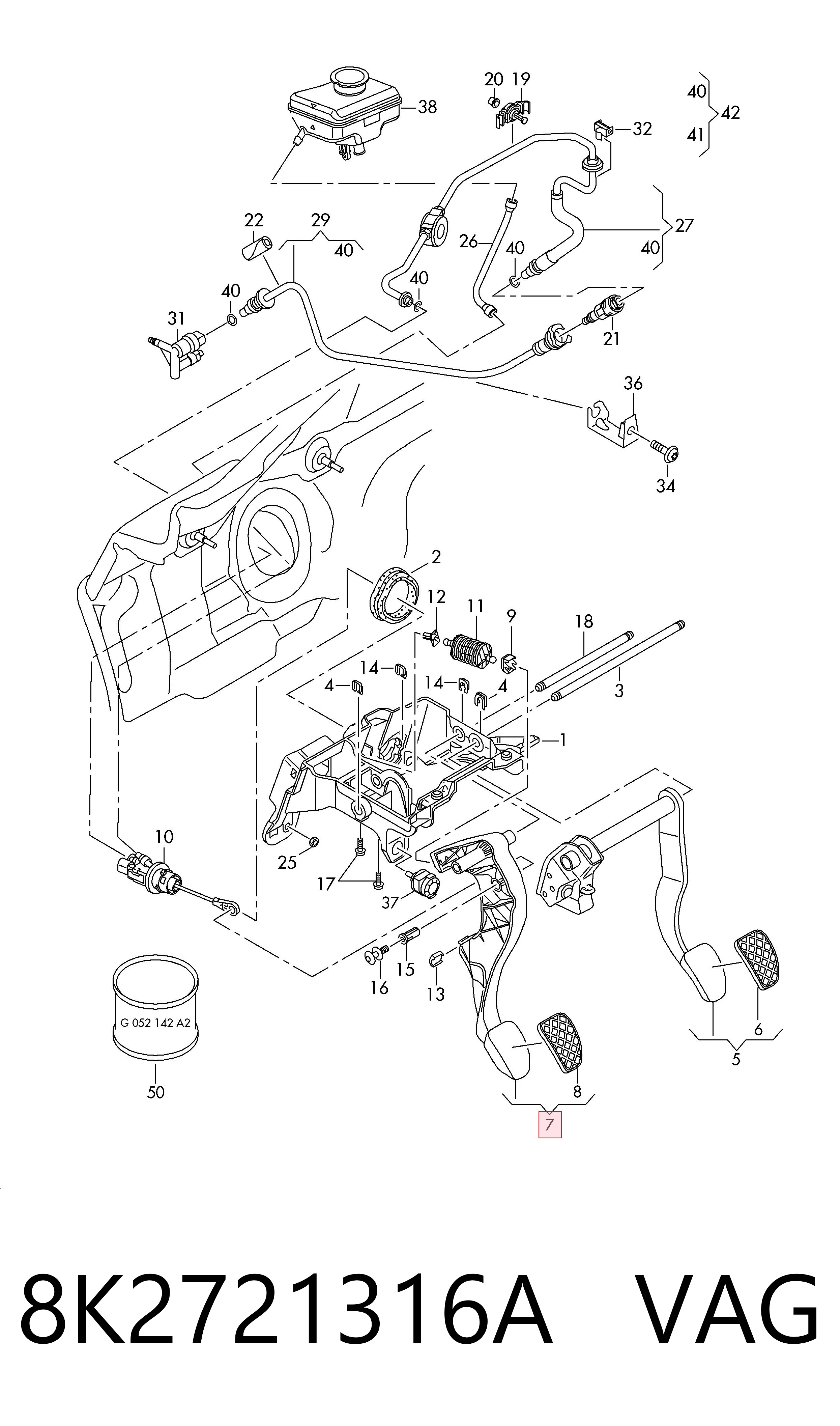 Comprar Pedal de embrague Audi A5 8T3 a bajo precio
