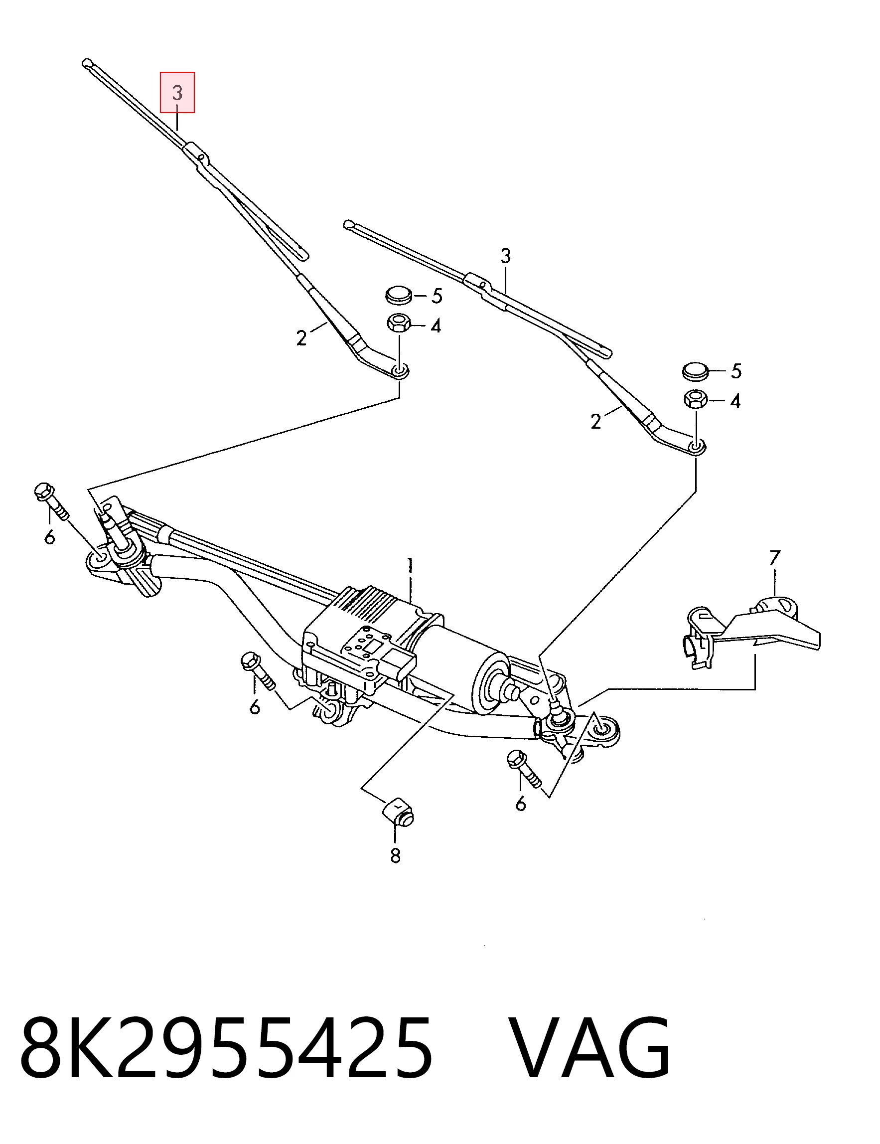 Comprar Escobilla del limpiaparabrisas del lado del conductor Audi A4 8W2, 8WC a bajo precio