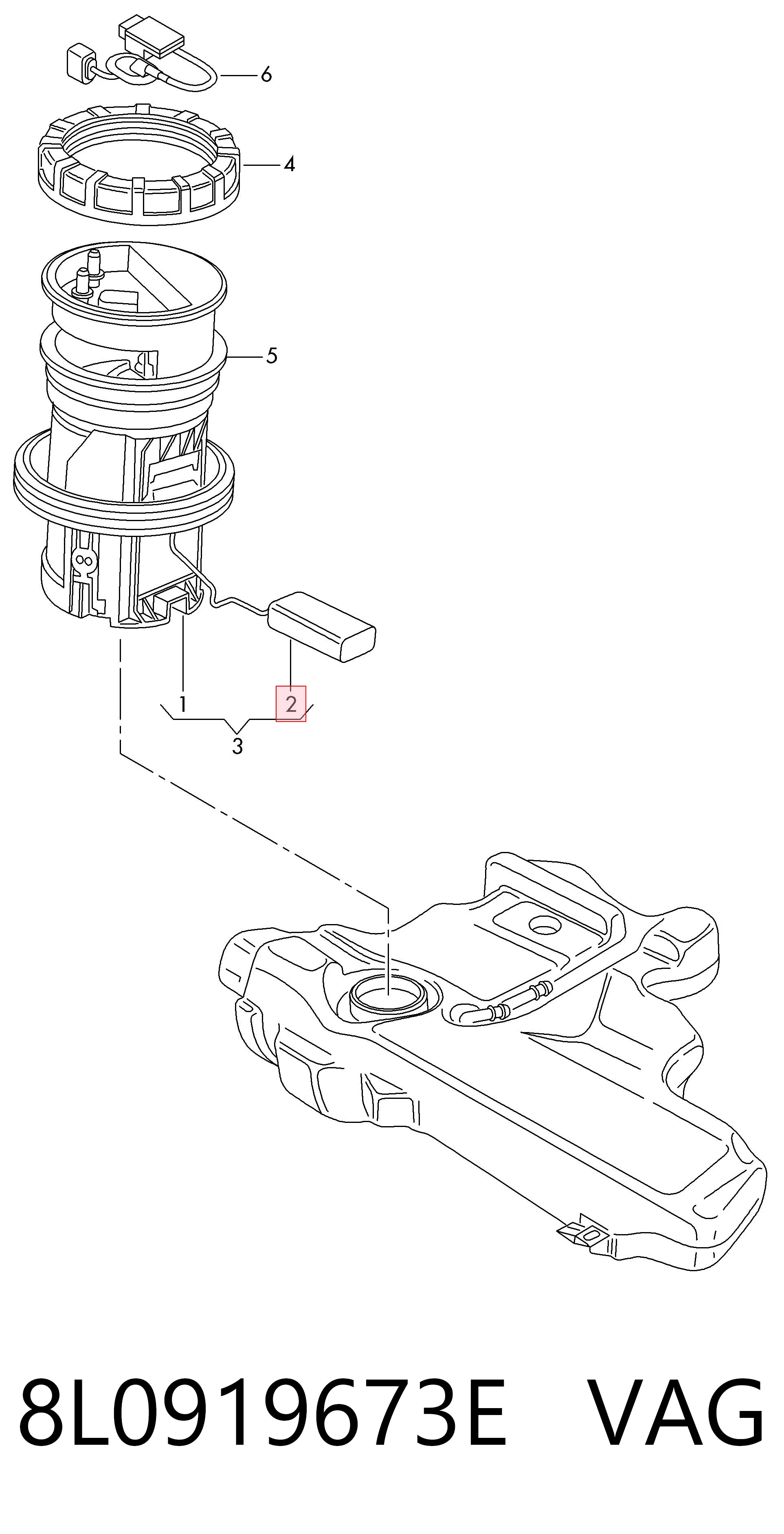 8L0919673E VAG Medidor de combustible