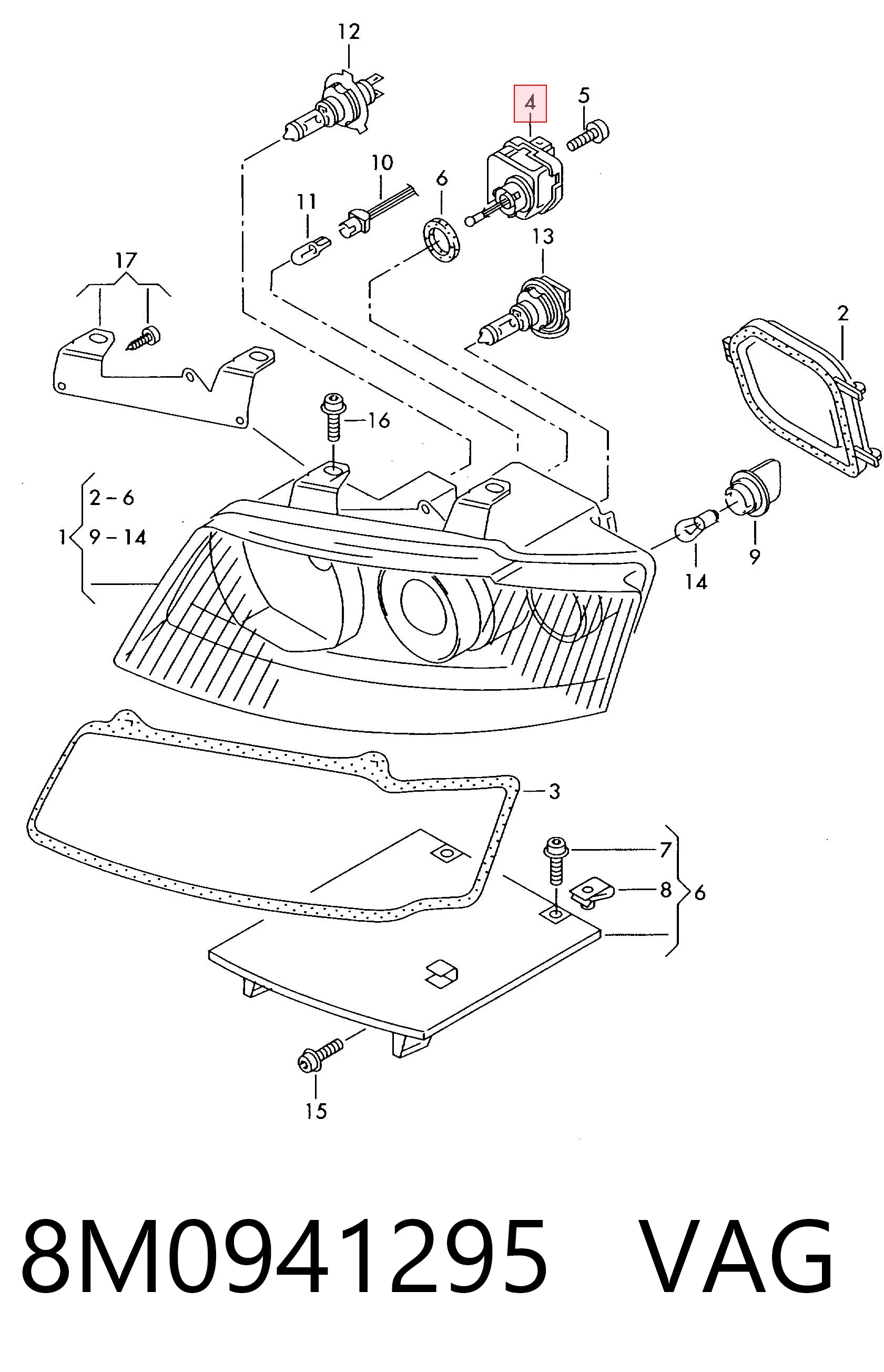 Elemento de regulación del alcance de faros Skoda Octavia III (5E5, 5E6)