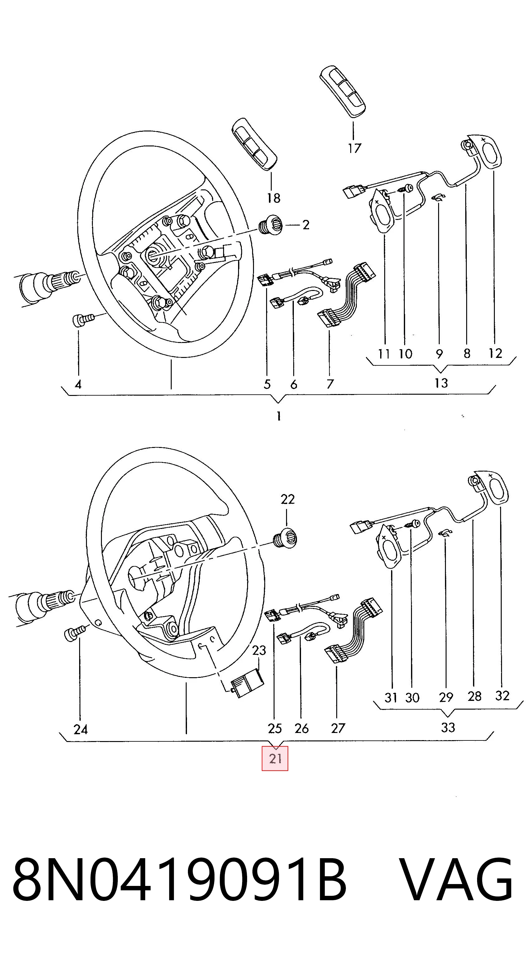 Volante para Audi TT  8N3
