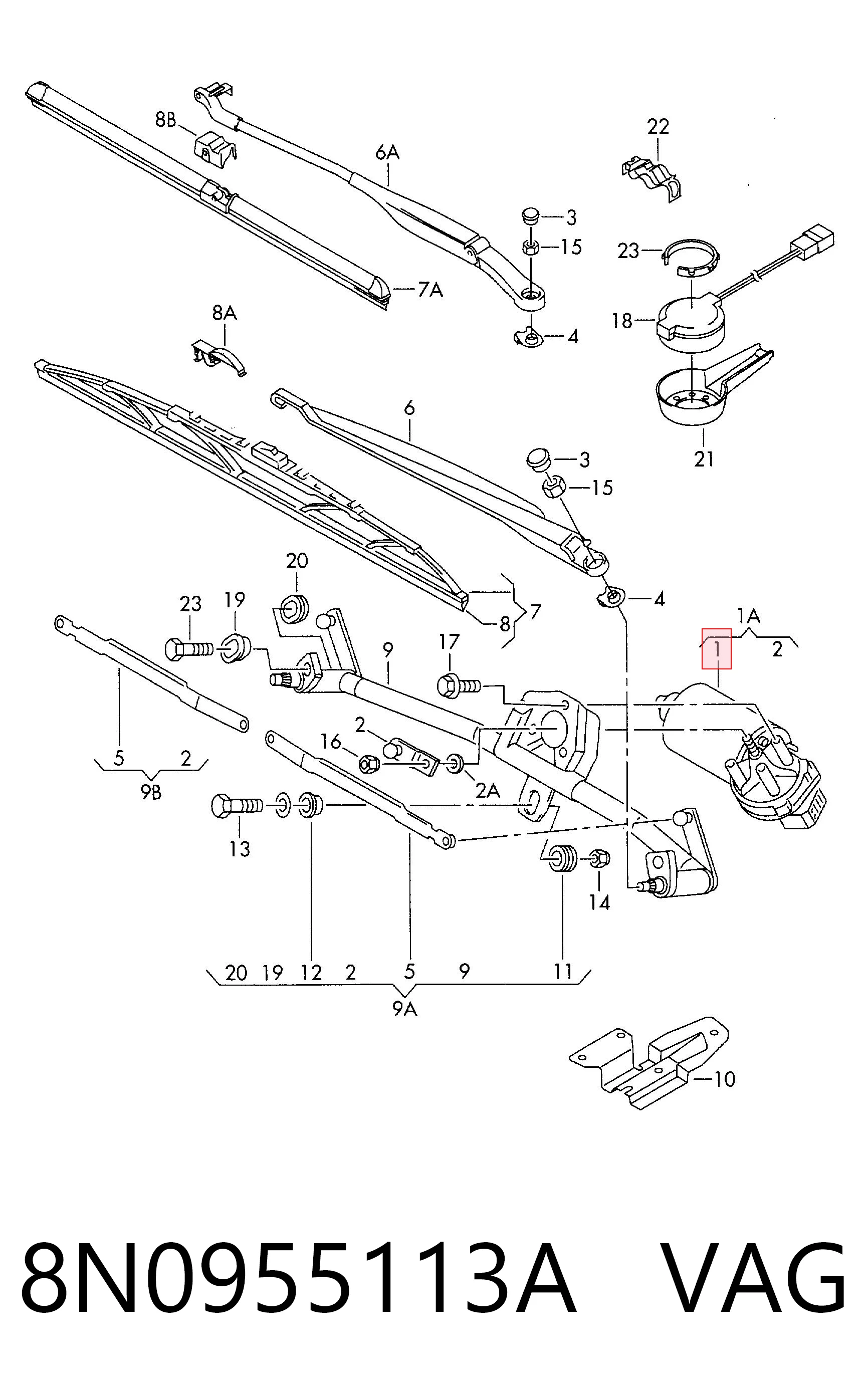 Motor del limpiaparabrisas Audi TT coupé (8N3) (1998 - 2006) precio, desde 66,55 EUR