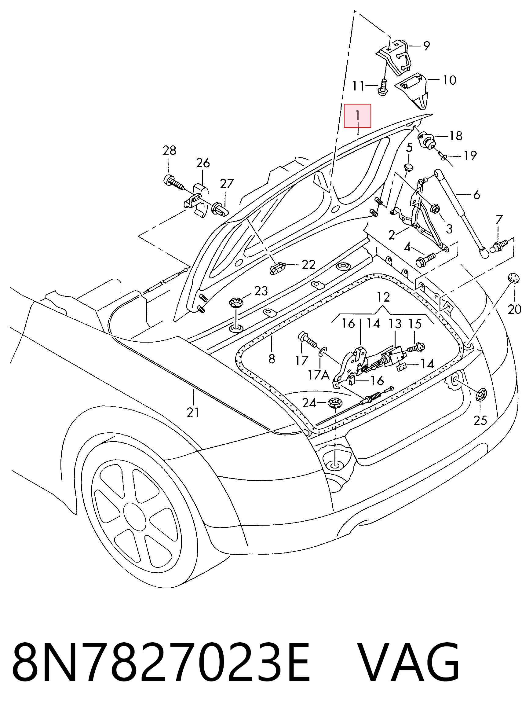 Comprar Puerta trasera del maletero (portón trasero) Audi TT 8N9 a bajo precio