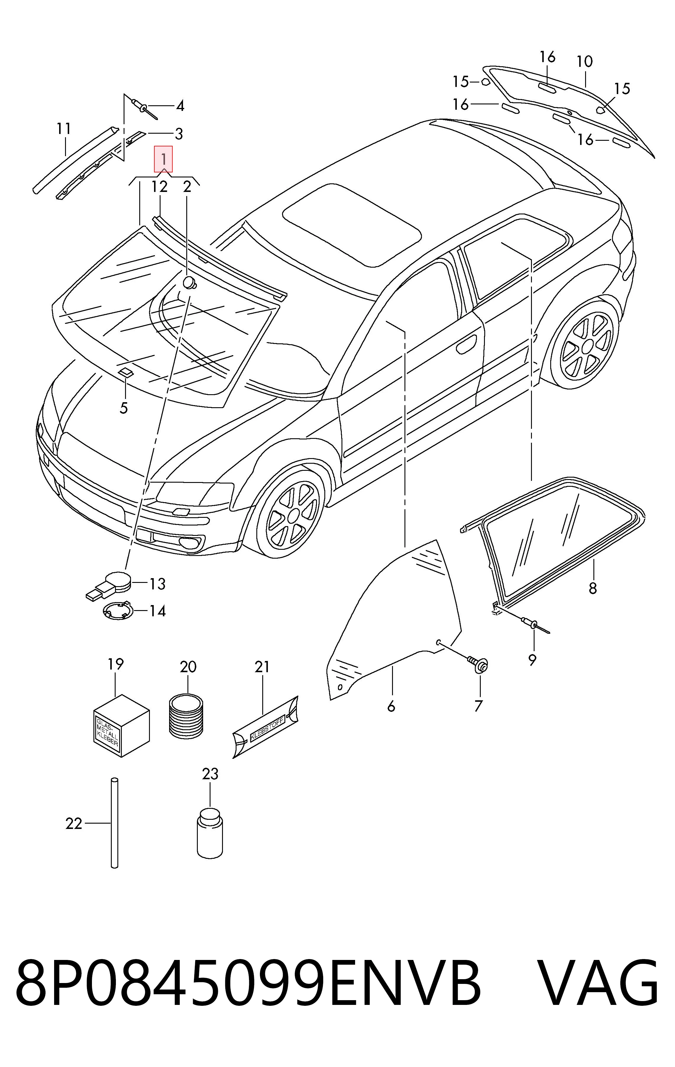 Parabrisas delantero  para Audi A3 Sportback 8PA