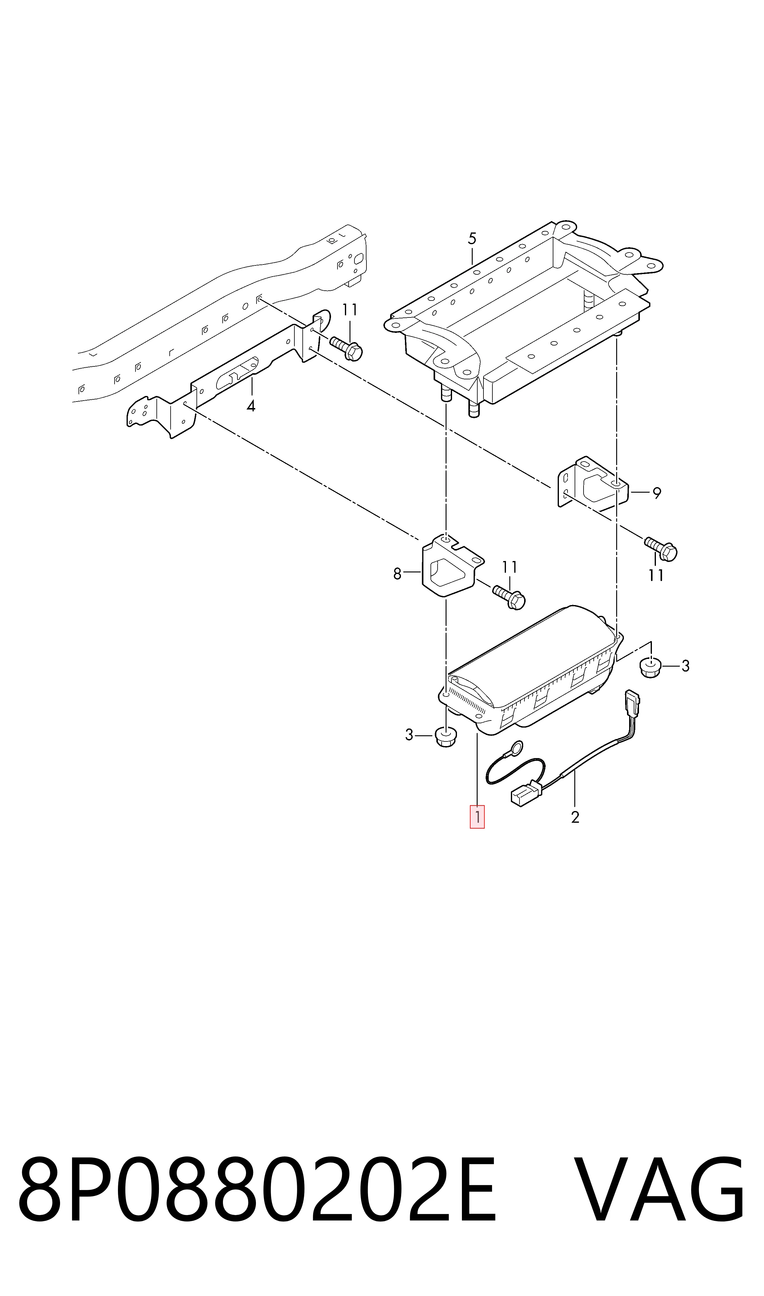 8P0880202E VAG Airbag lateral 