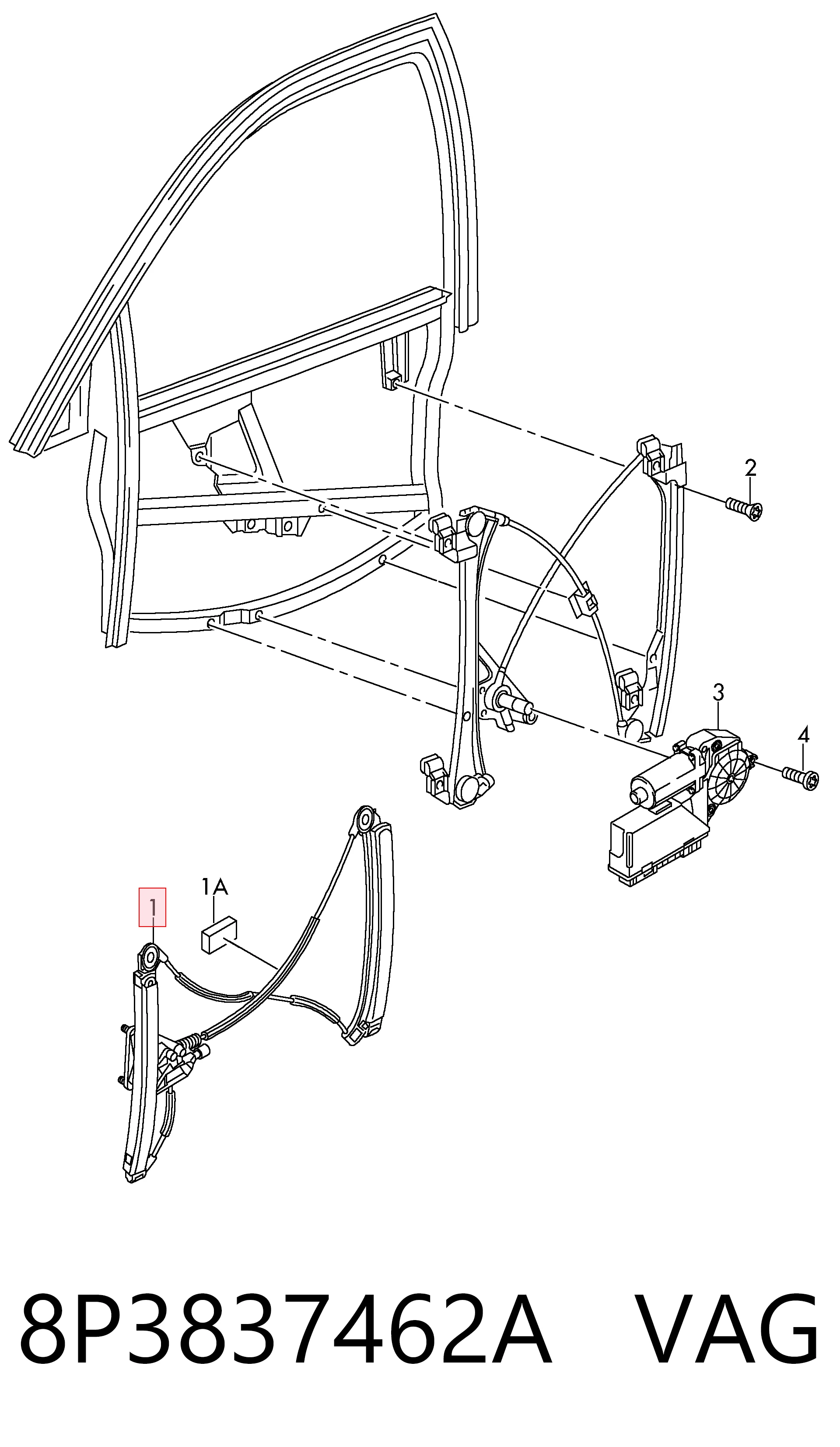 Mecanismo de elevalunas delantero derecha Audi A3  desde 50,45 €