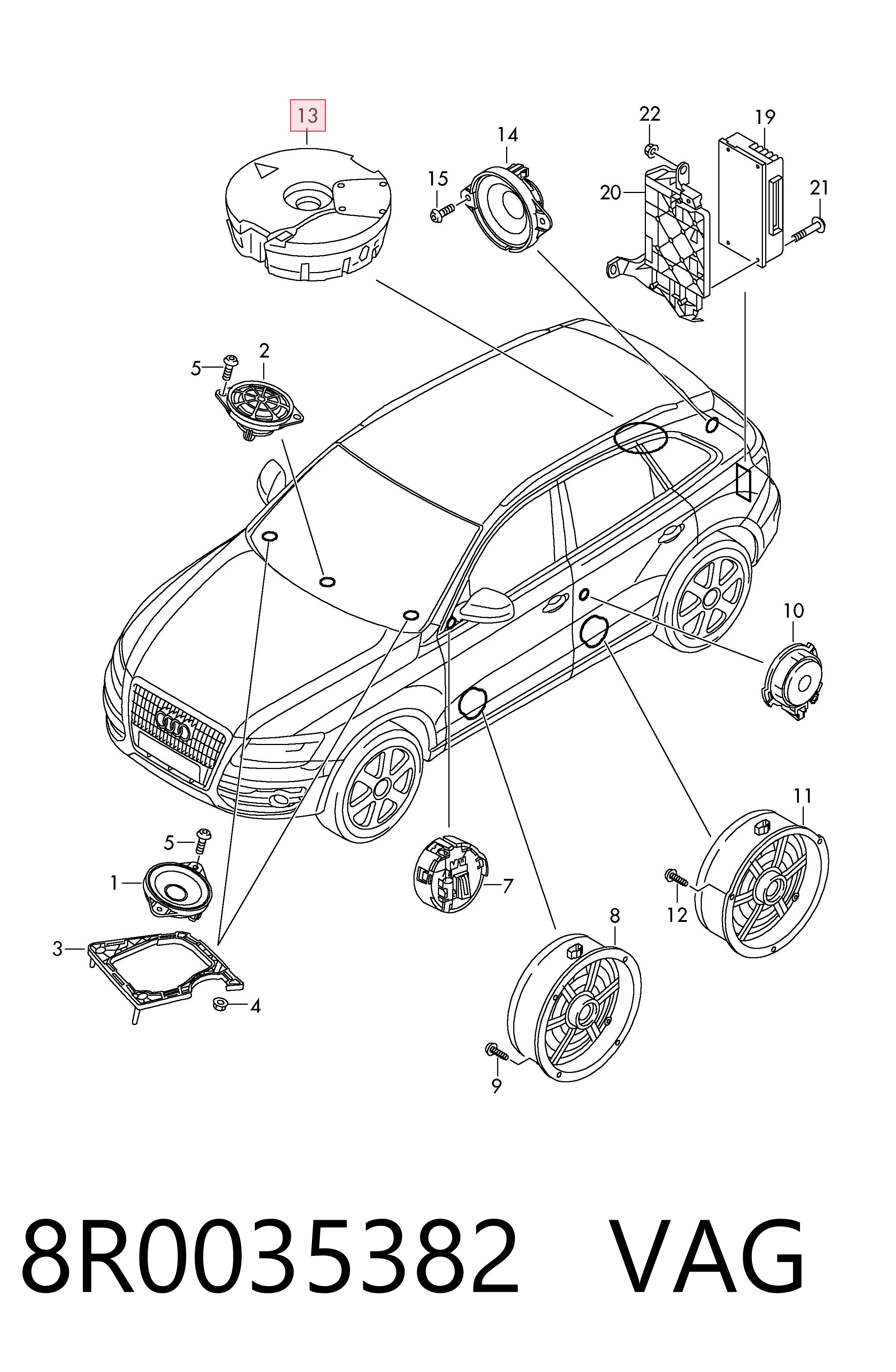 Comprar 8R0035382 VAG Subwoofer