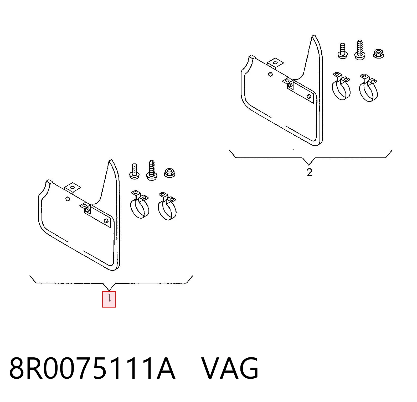 8R0075111A VAG Juego de faldillas delanteras