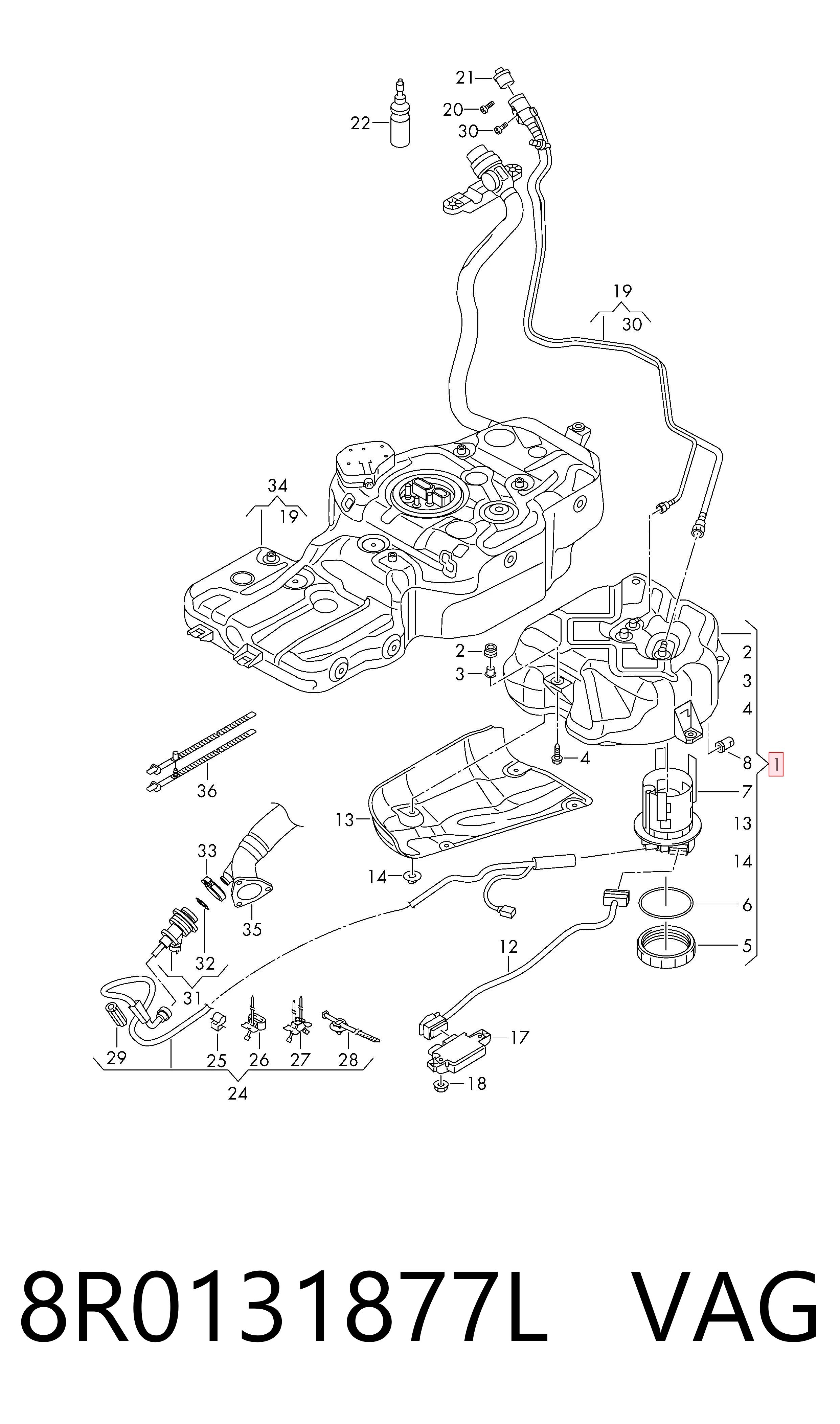 Deposito de urea Audi Q5  (2008-2016)