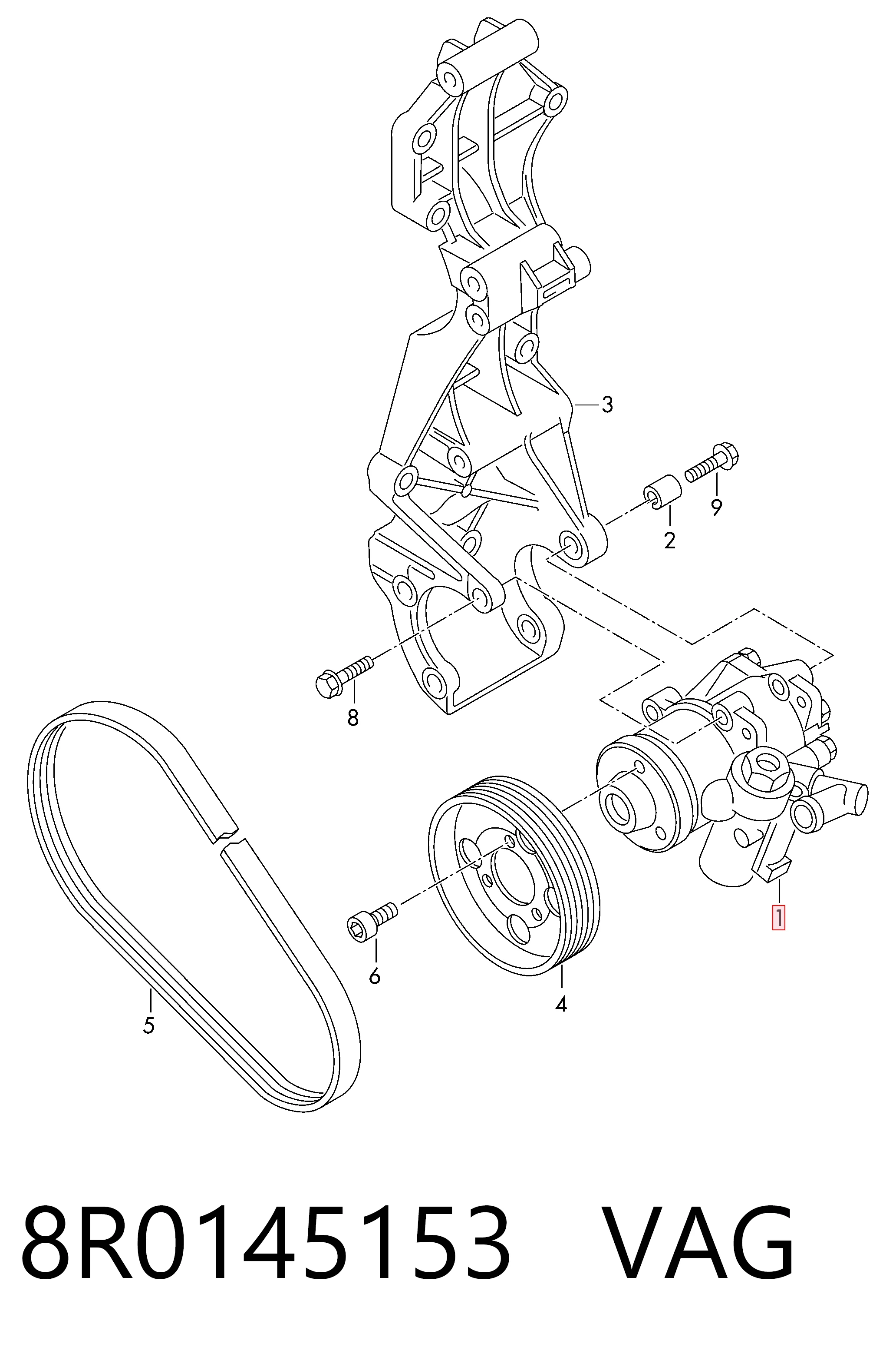 Bomba de dirección para Audi A4 8K2