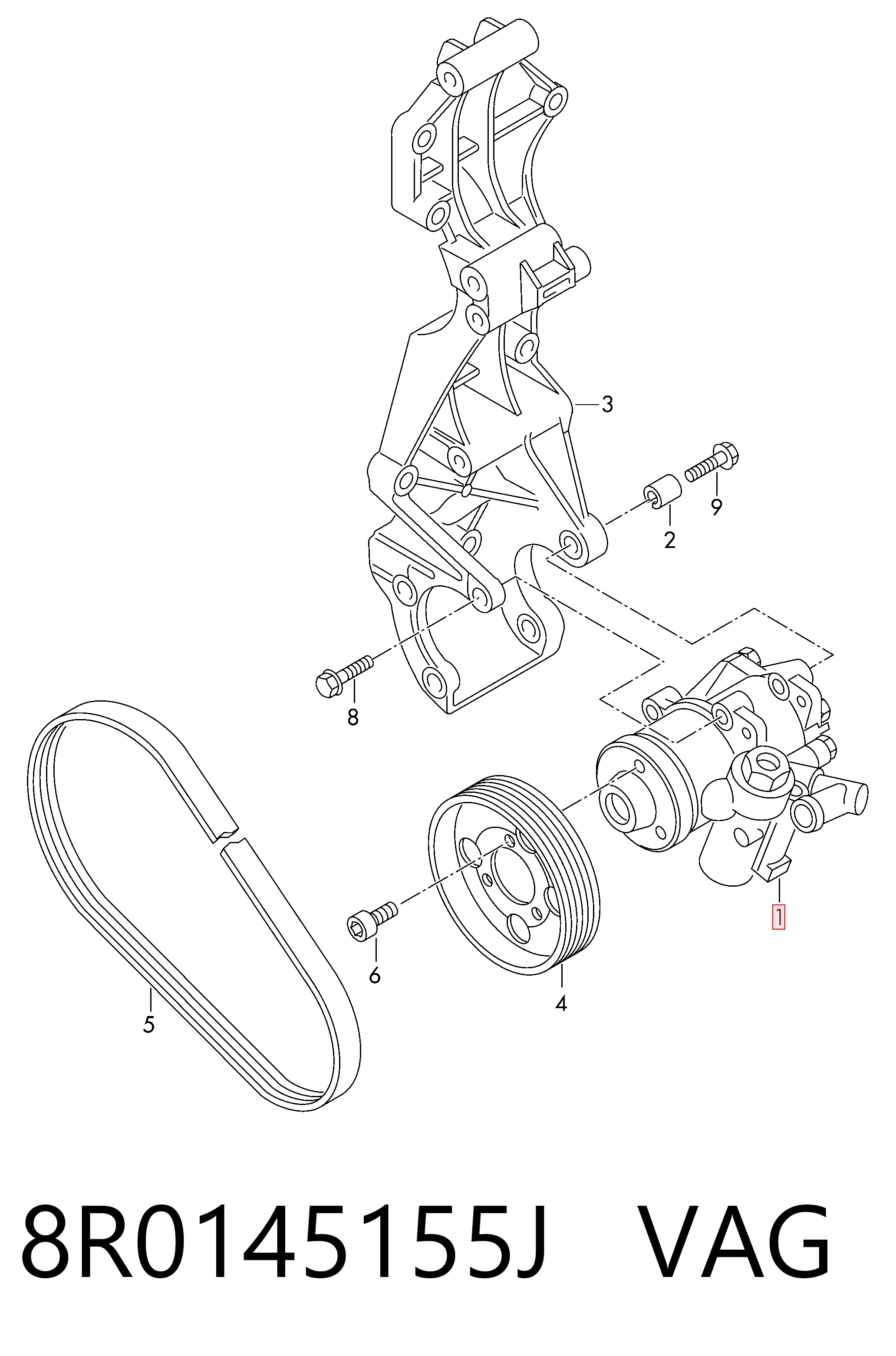 Bomba de dirección para Audi A5 8T3