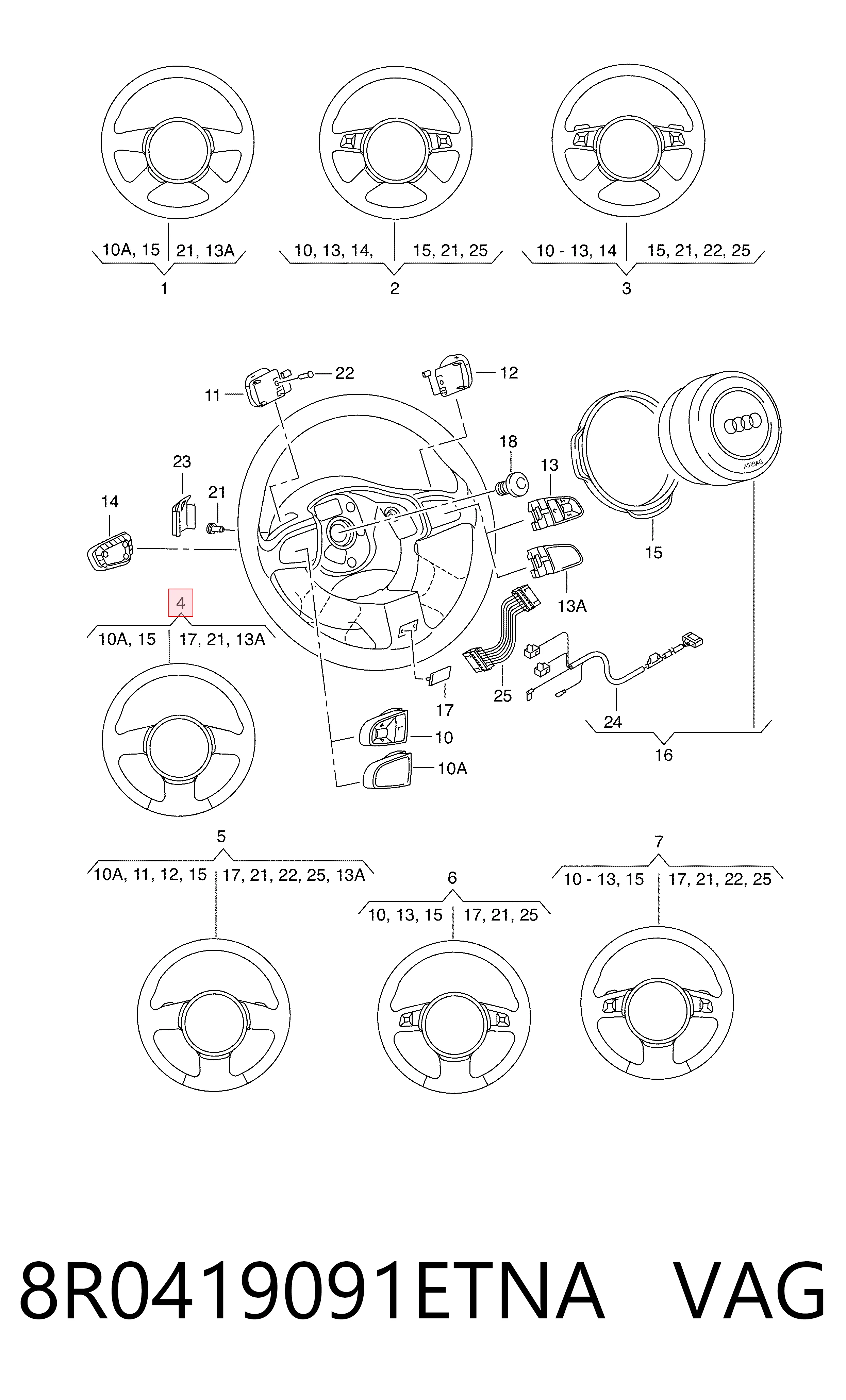 Comprar Volante Audi A4  8H7 a bajo precio