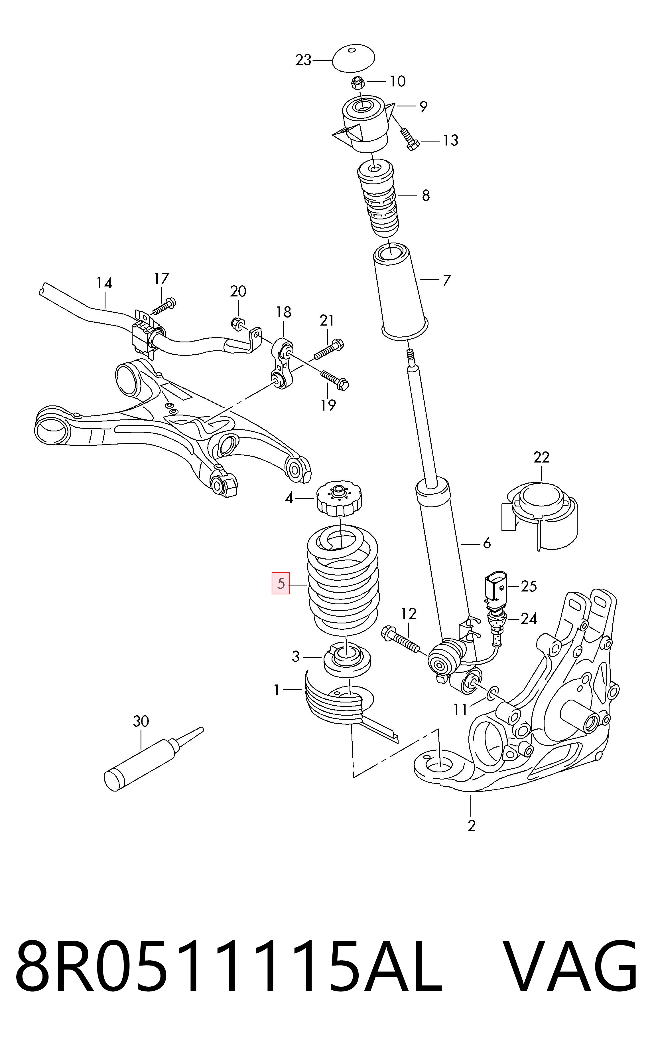 Comprar Muelle trasero Audi Q5  8RB a bajo precio