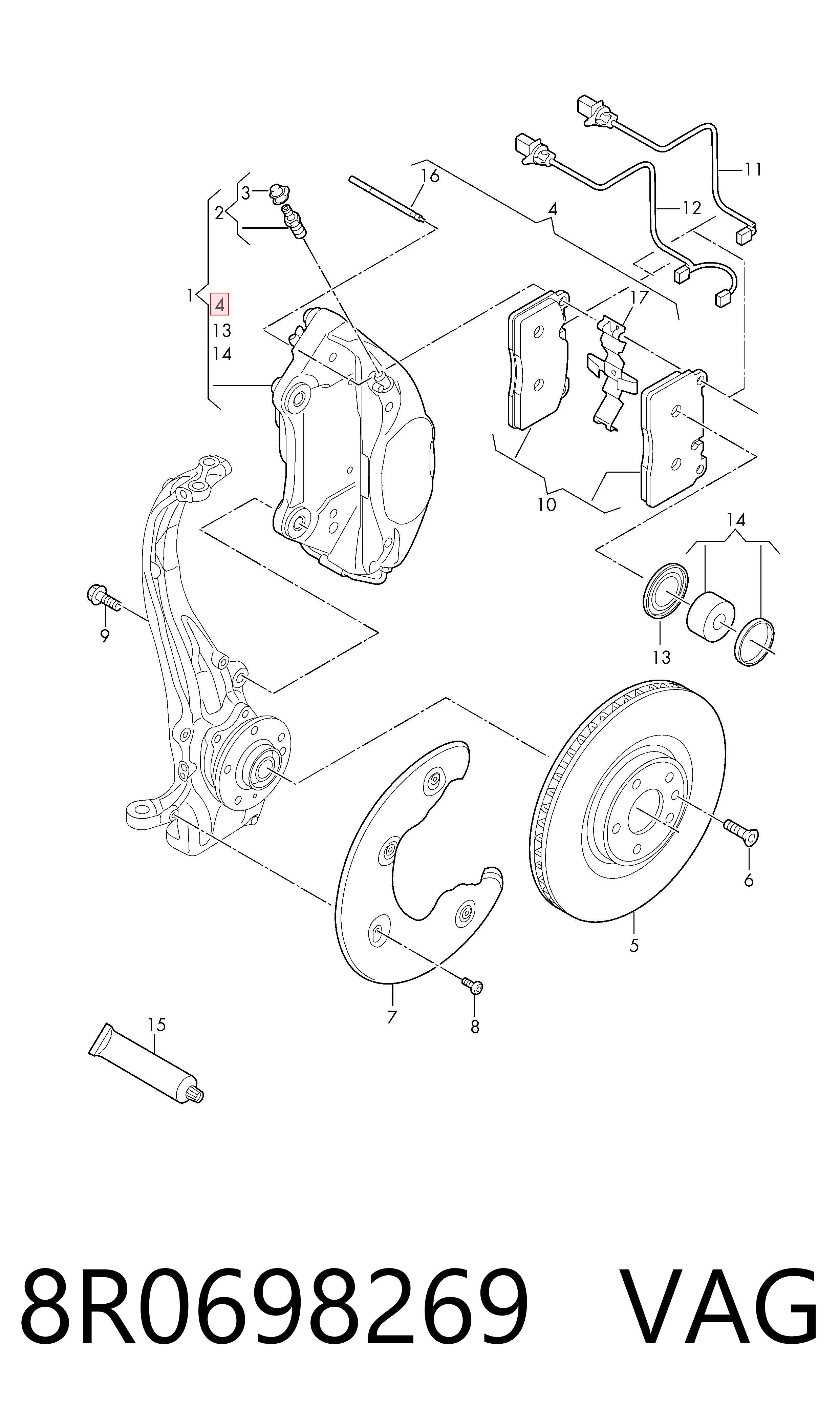 Comprar Juego de reparación de frenos delanteros Audi Q5 8RB a bajo precio