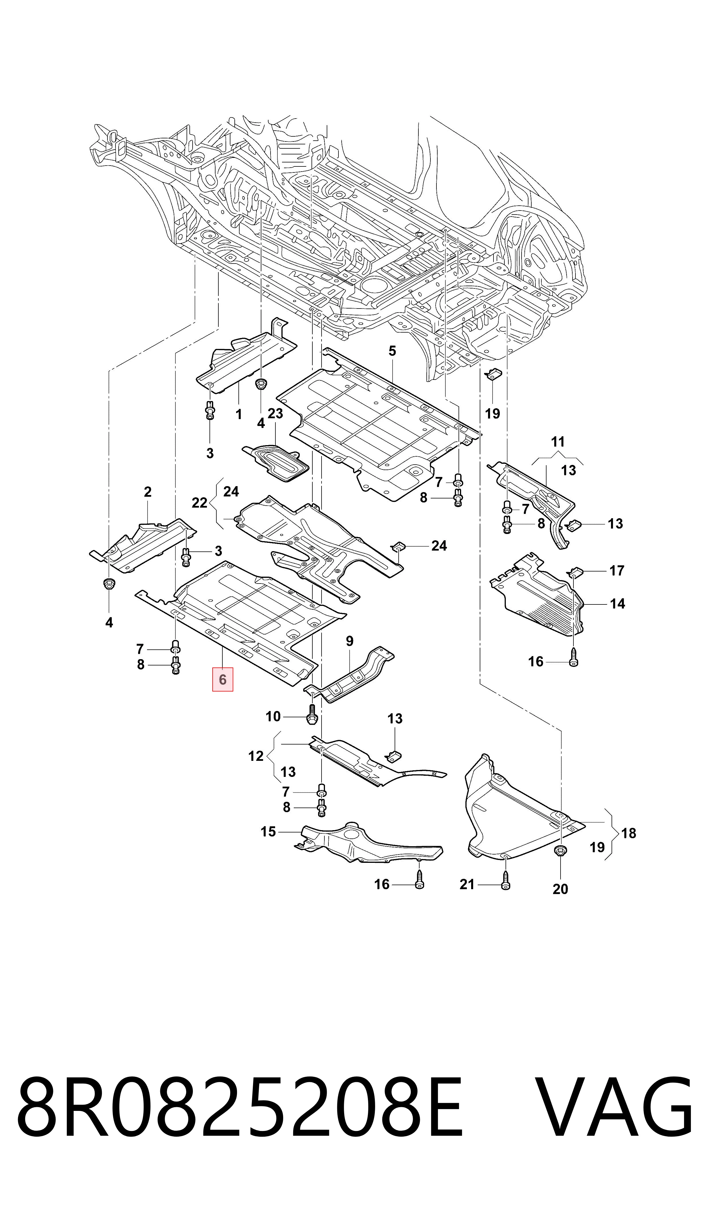 Protección inferior derecha VAG 8R0825208E precio, desde 60,82 EUR