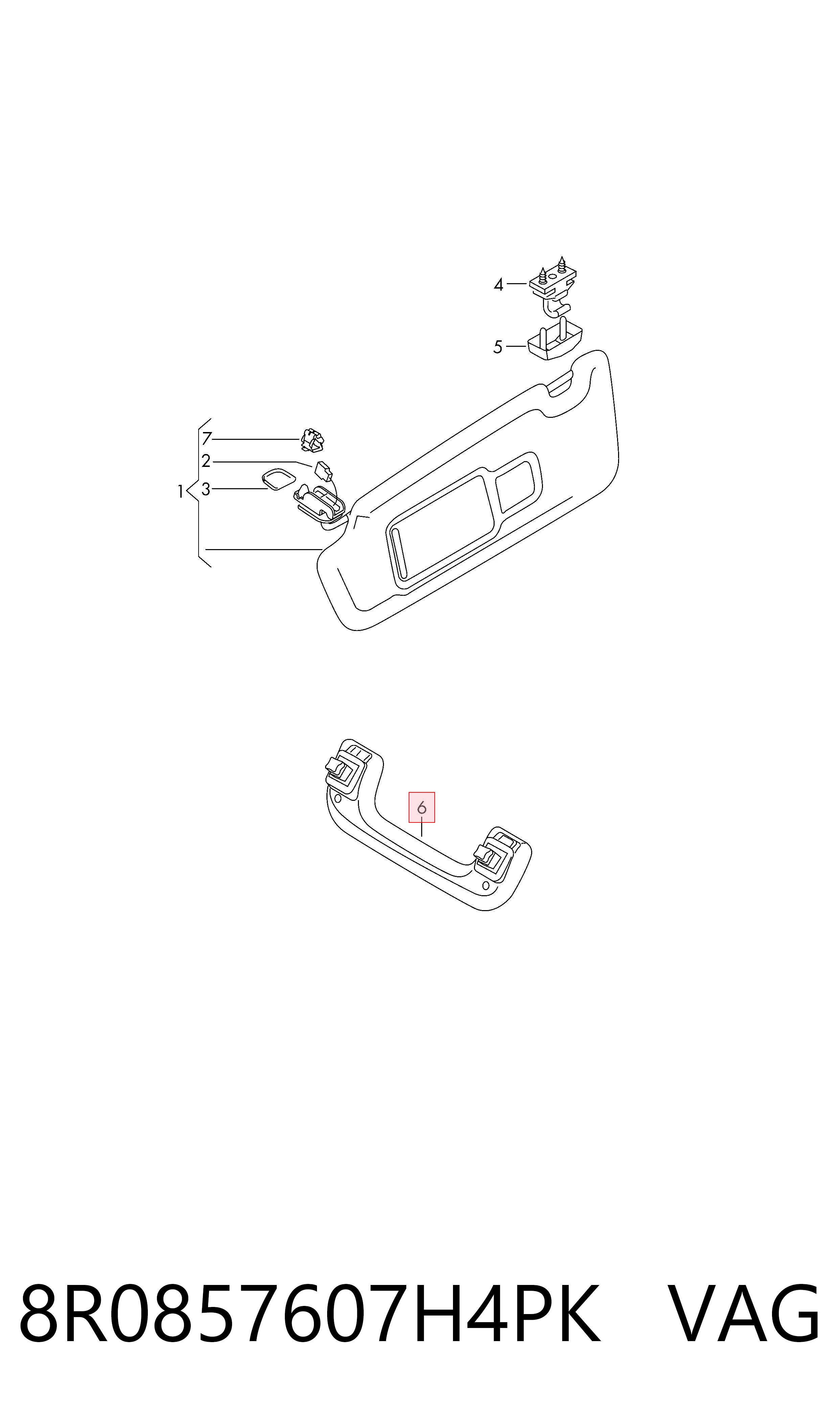 8R0857607H4PK VAG Asa de techo