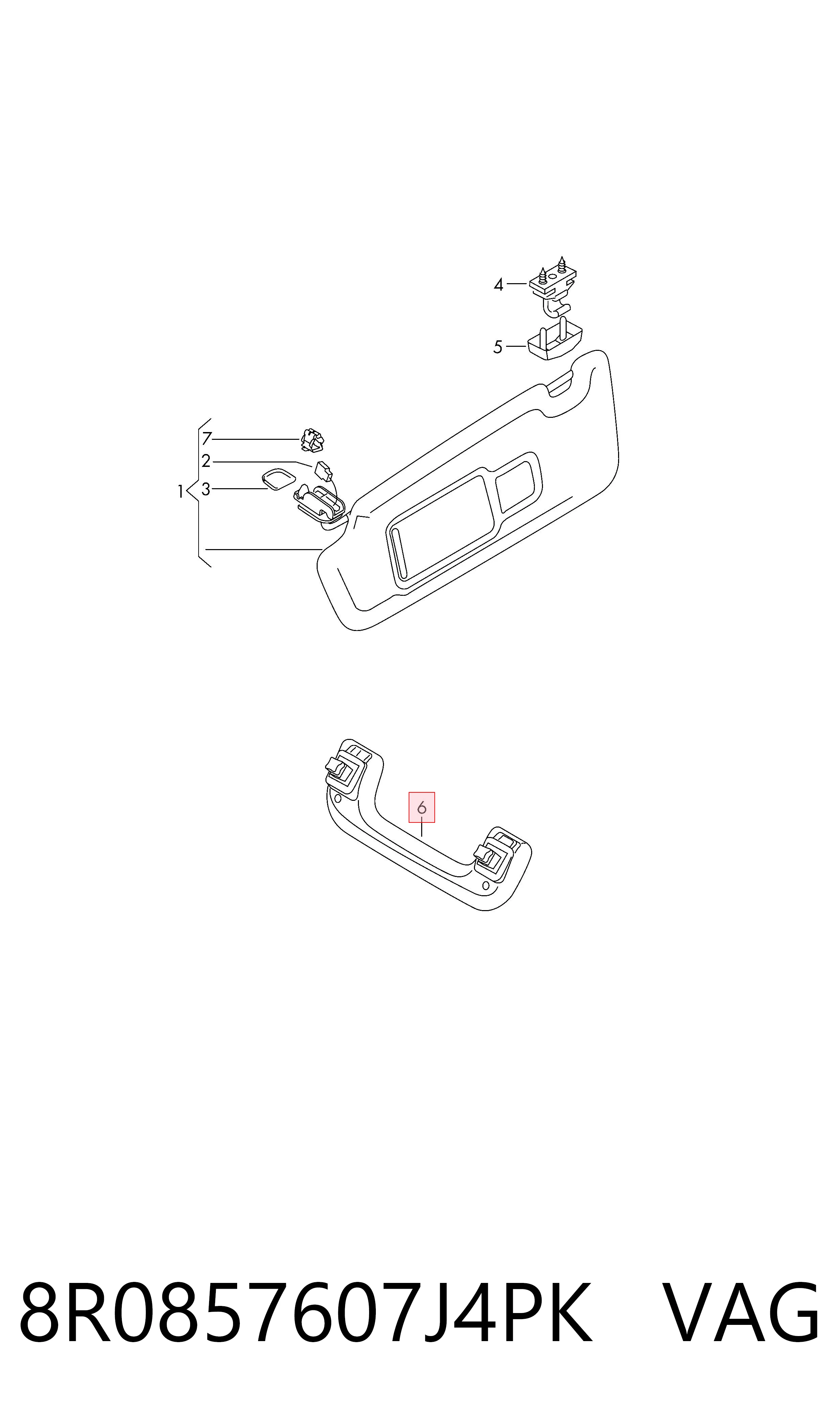 Asa de techo VAG 8R0857607J4PK precio, desde 37,75 EUR