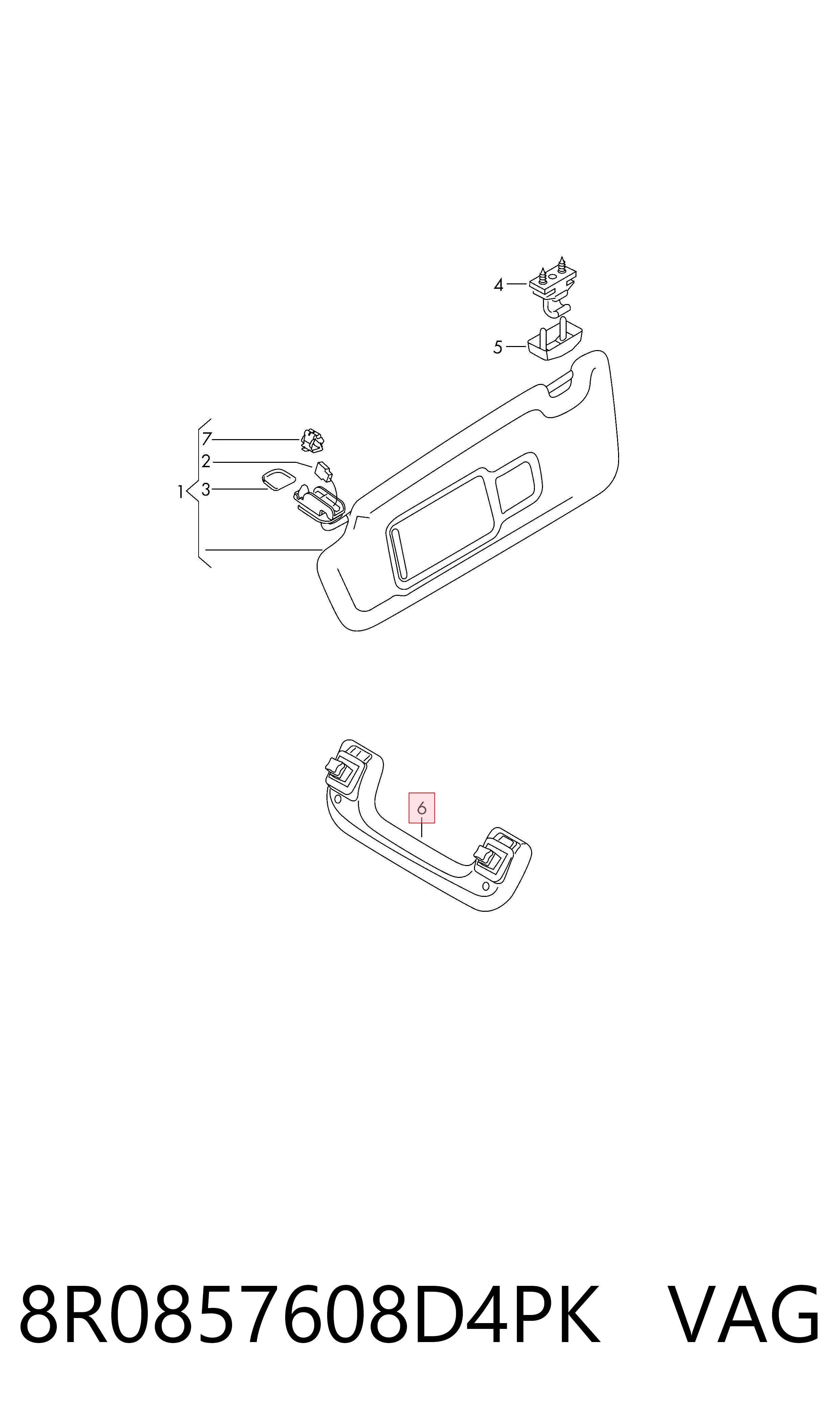 8R0857608D4PK VAG Asa de techo