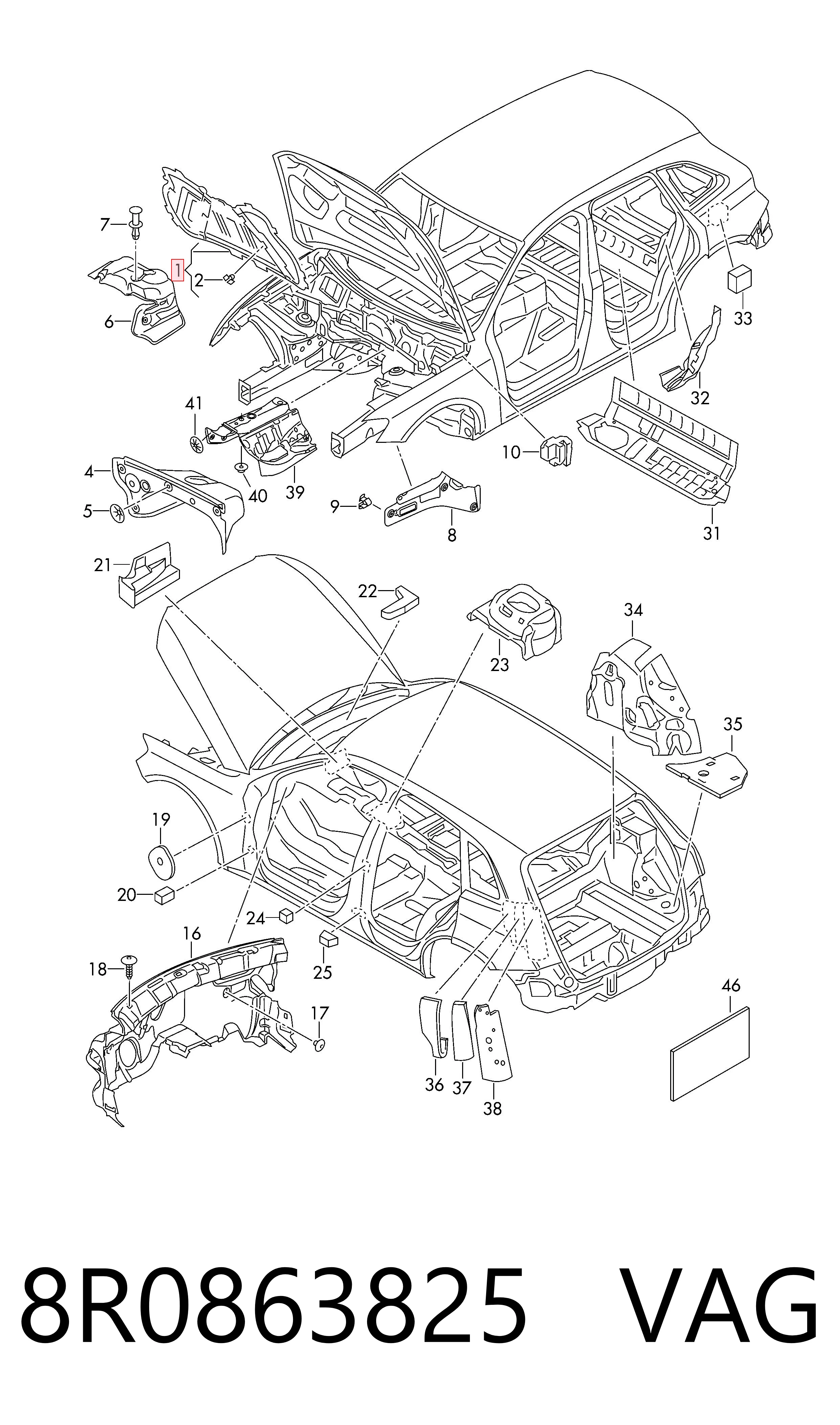 Aislamiento del Capó para Audi Q5 8RB