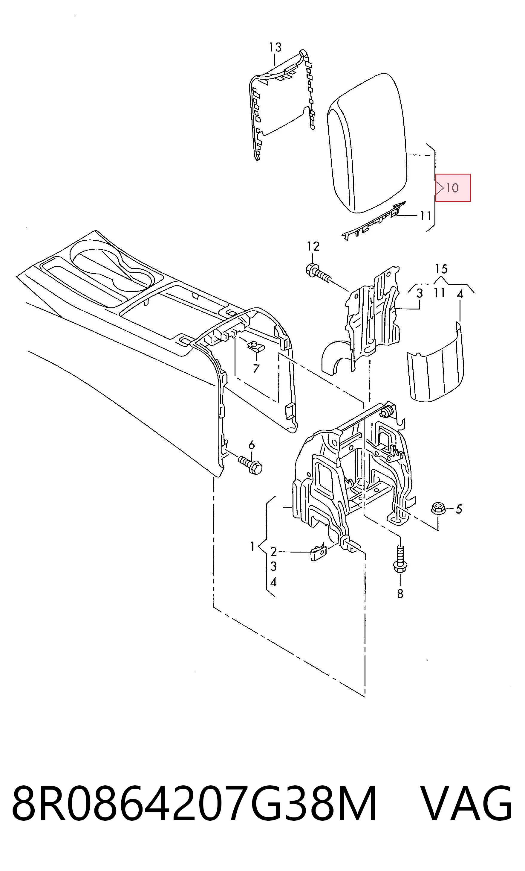Comprar Apoyabrazos de la consola central Audi Q5  8RB a bajo precio
