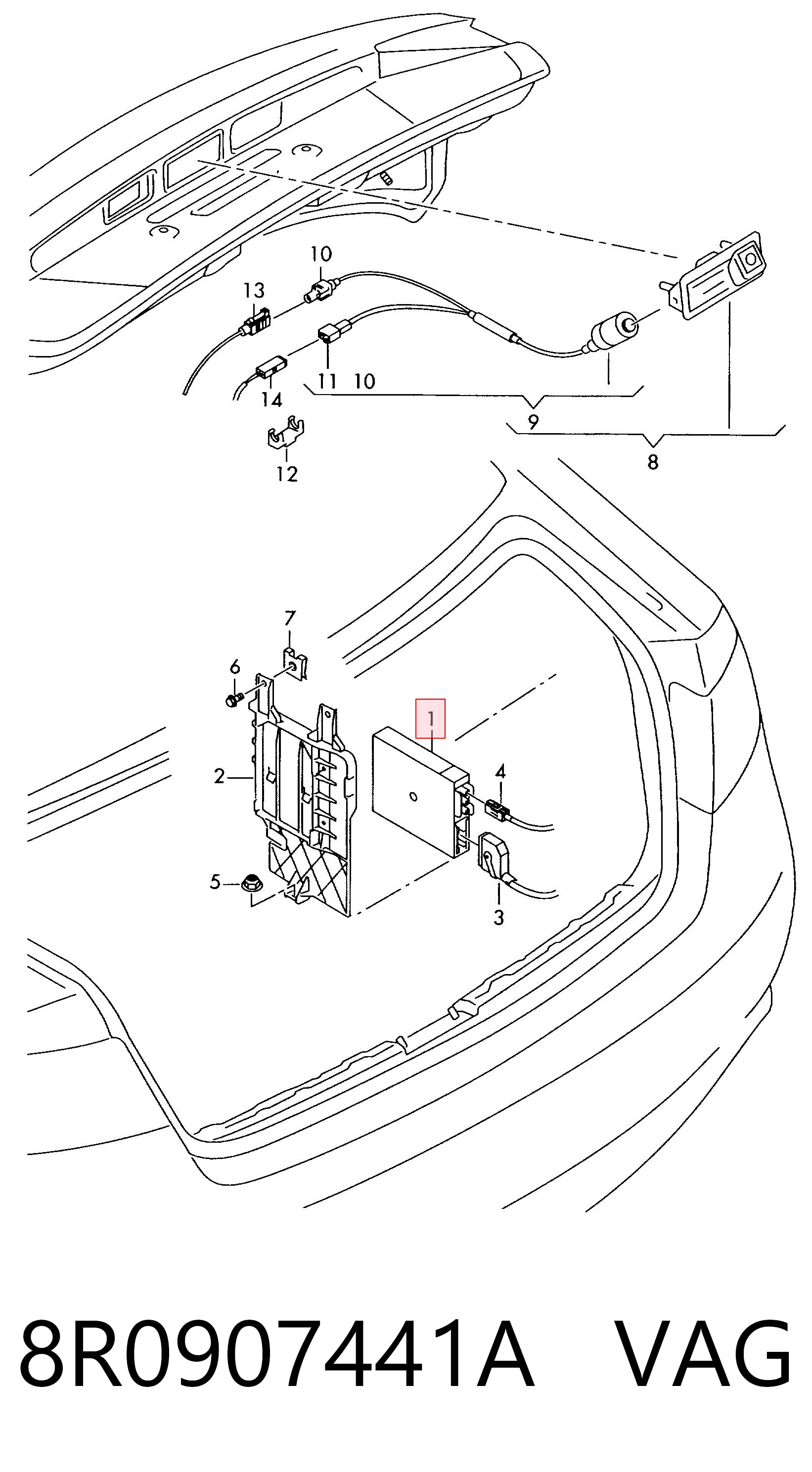 8R0907441A VAG Módulo de control de cámara