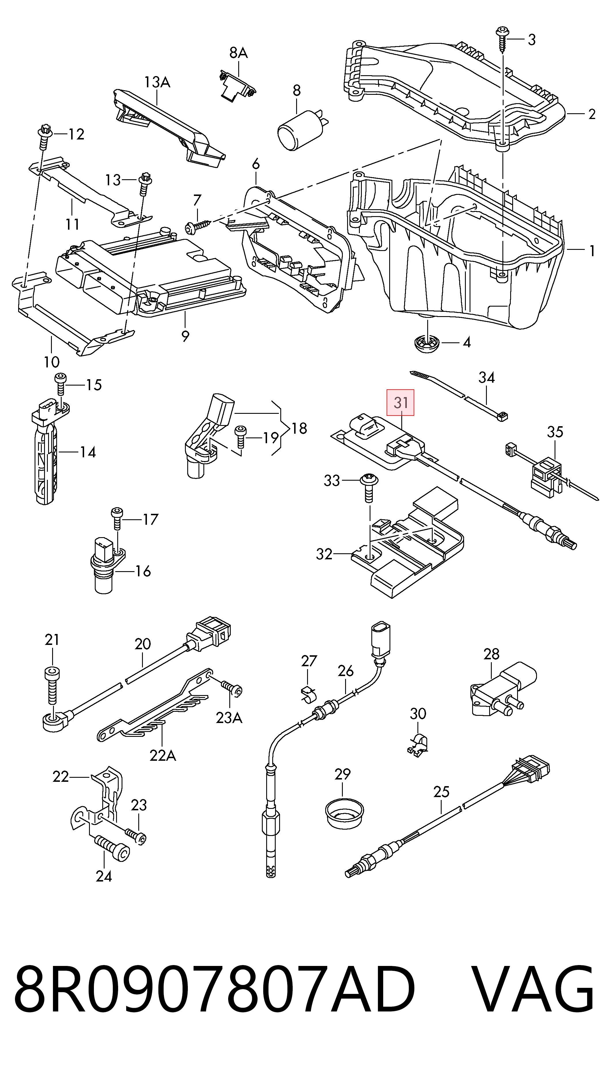 8R0907807AD VAG Sensor de óxidos de nitrógeno NOx