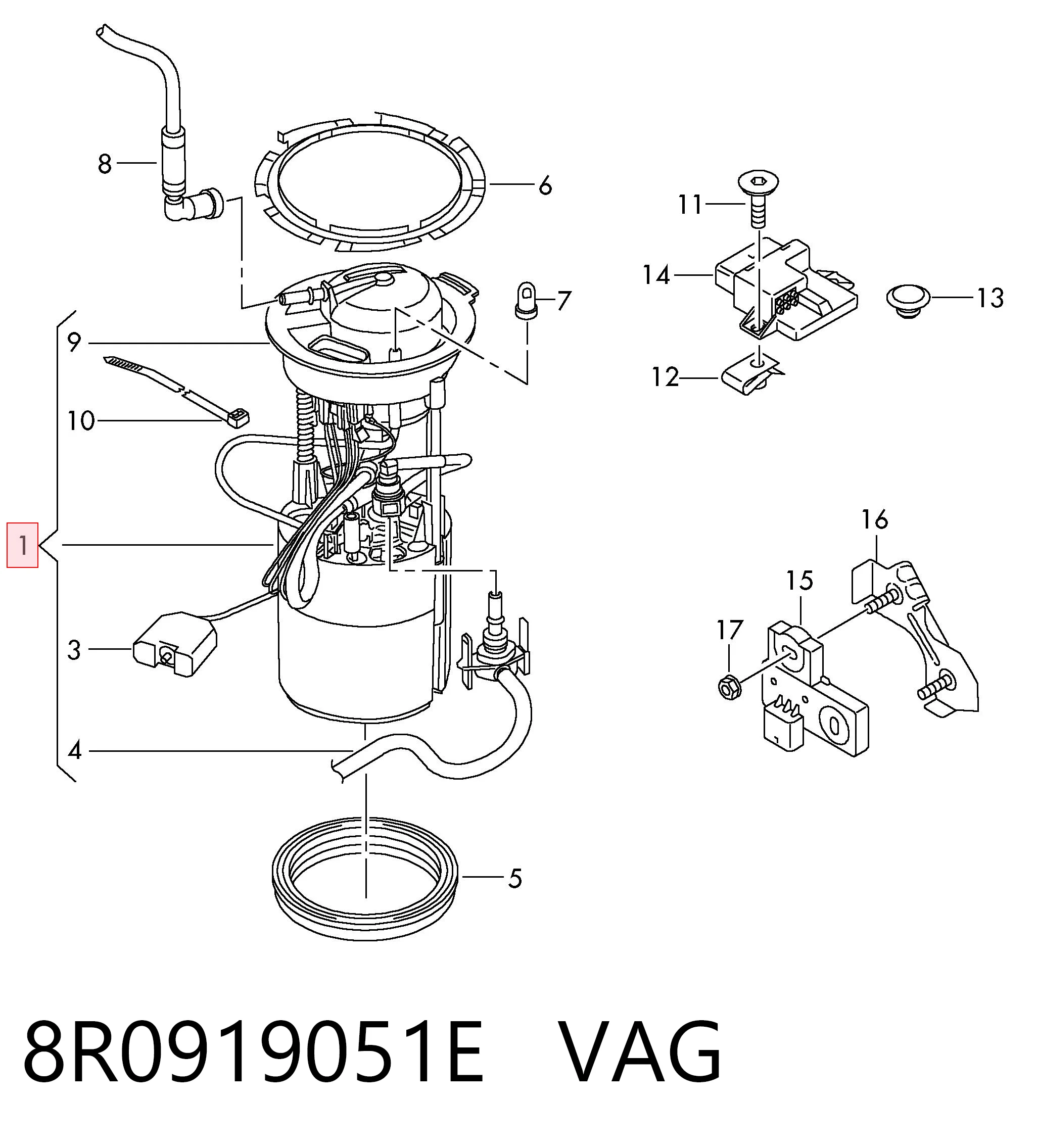 8R0919051E VAG Módulo de alimentación de combustible