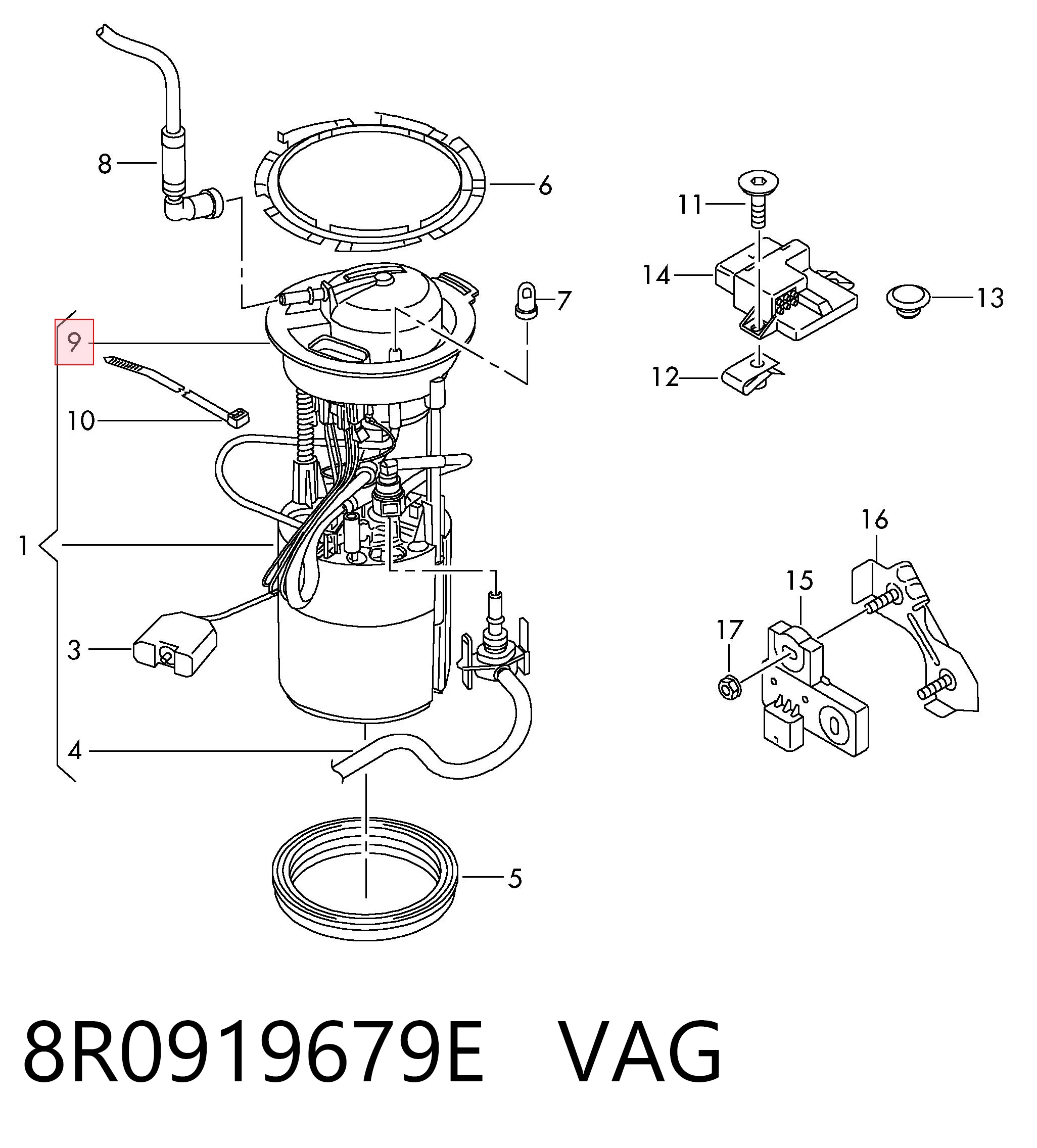 8R0919679E VAG Filtro de gasolina