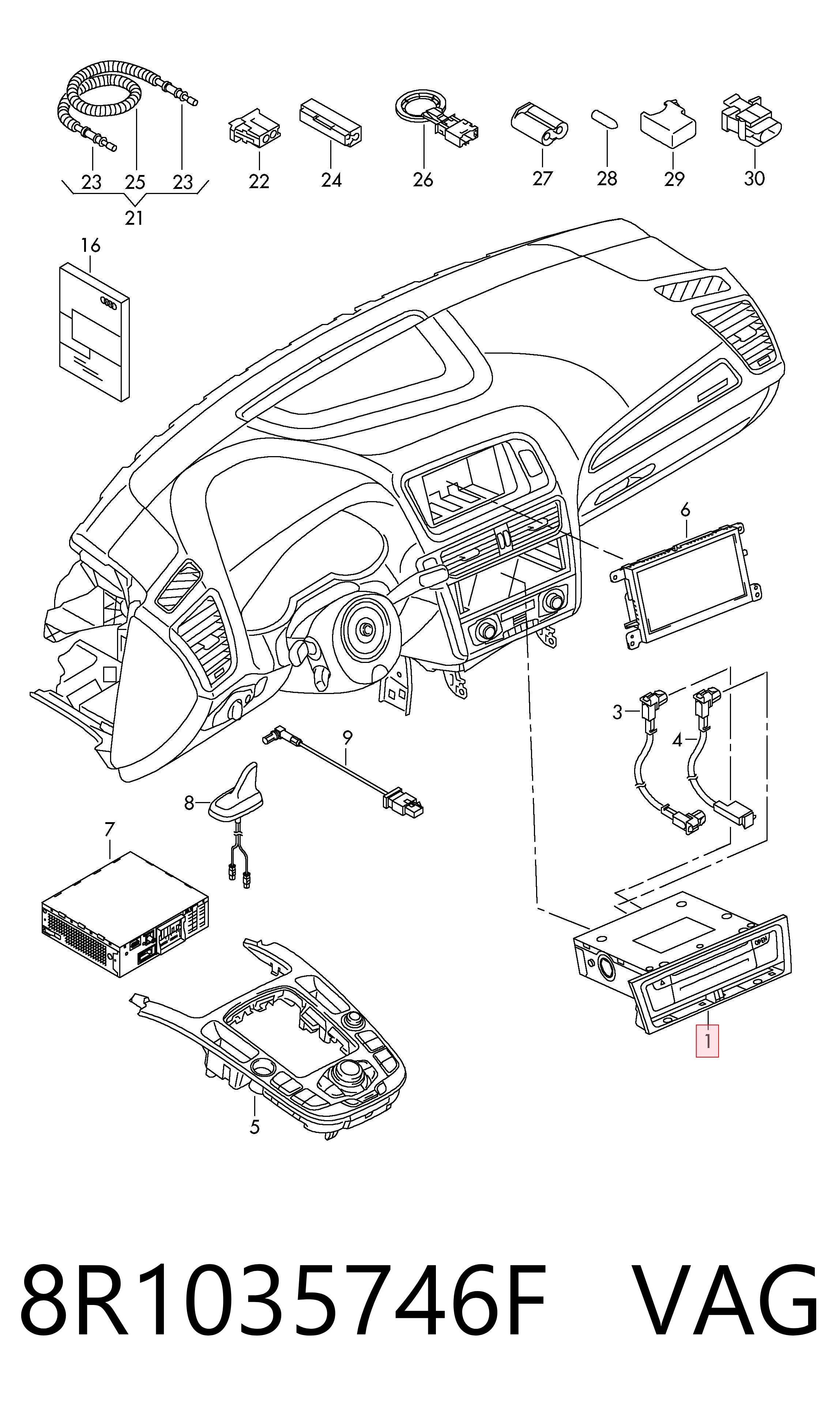 Radio AM/FM VAG 8R1035746F precio, desde 5921,00 EUR