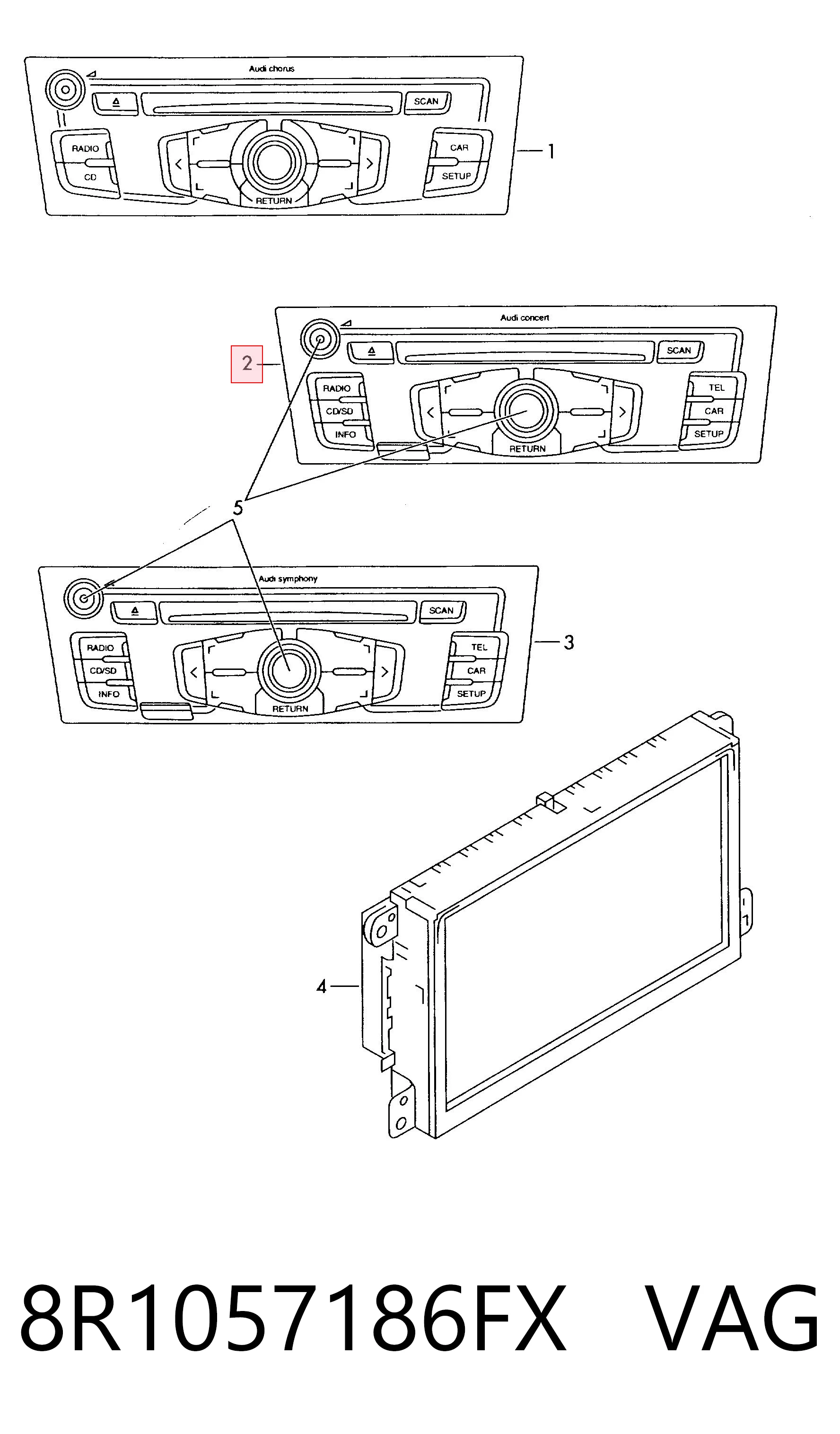 Comprar Radio AM/FM Audi A4  8K2 a bajo precio