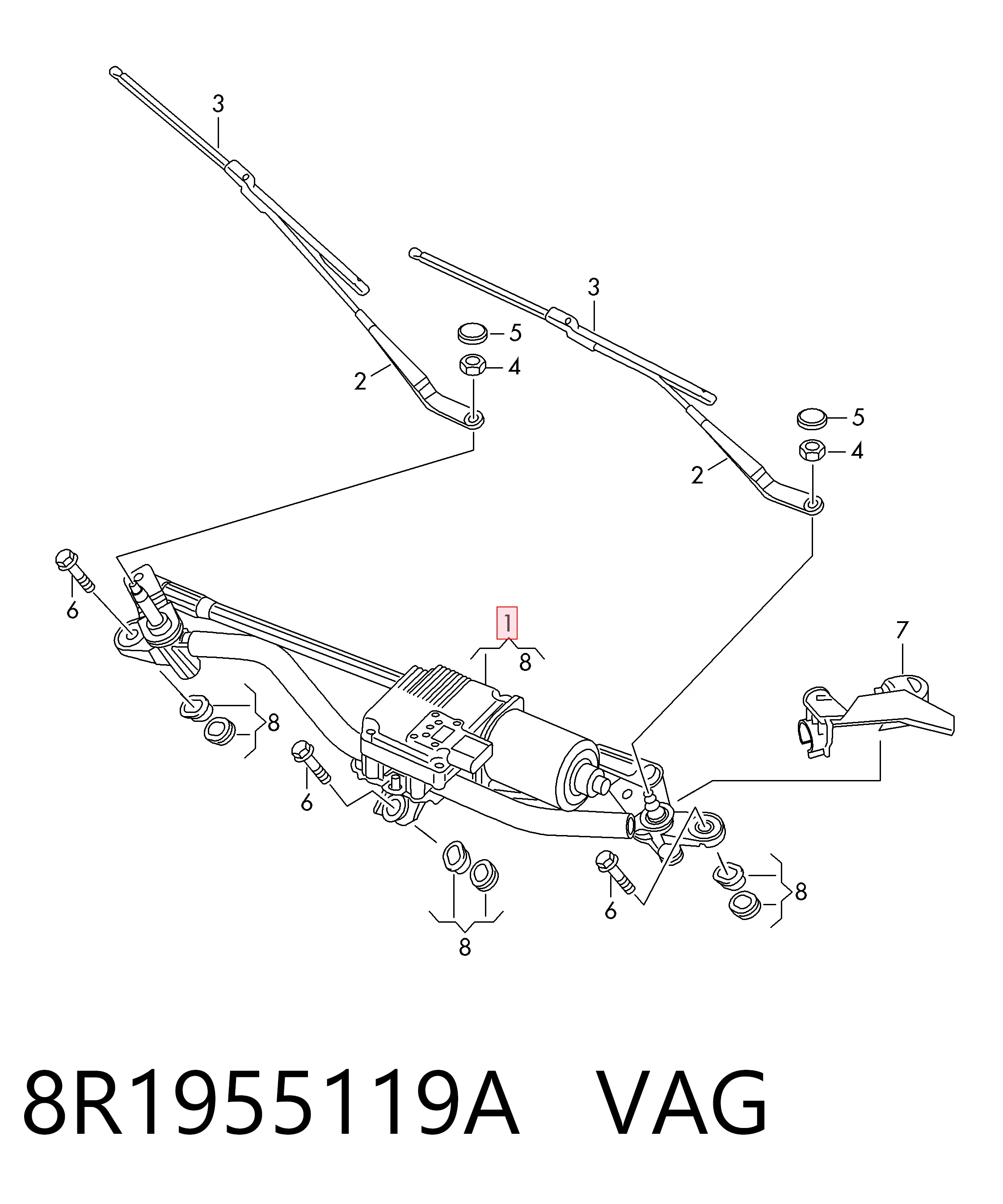 Comprar Varilla de limpiaparabrisas Audi Q5  8RB