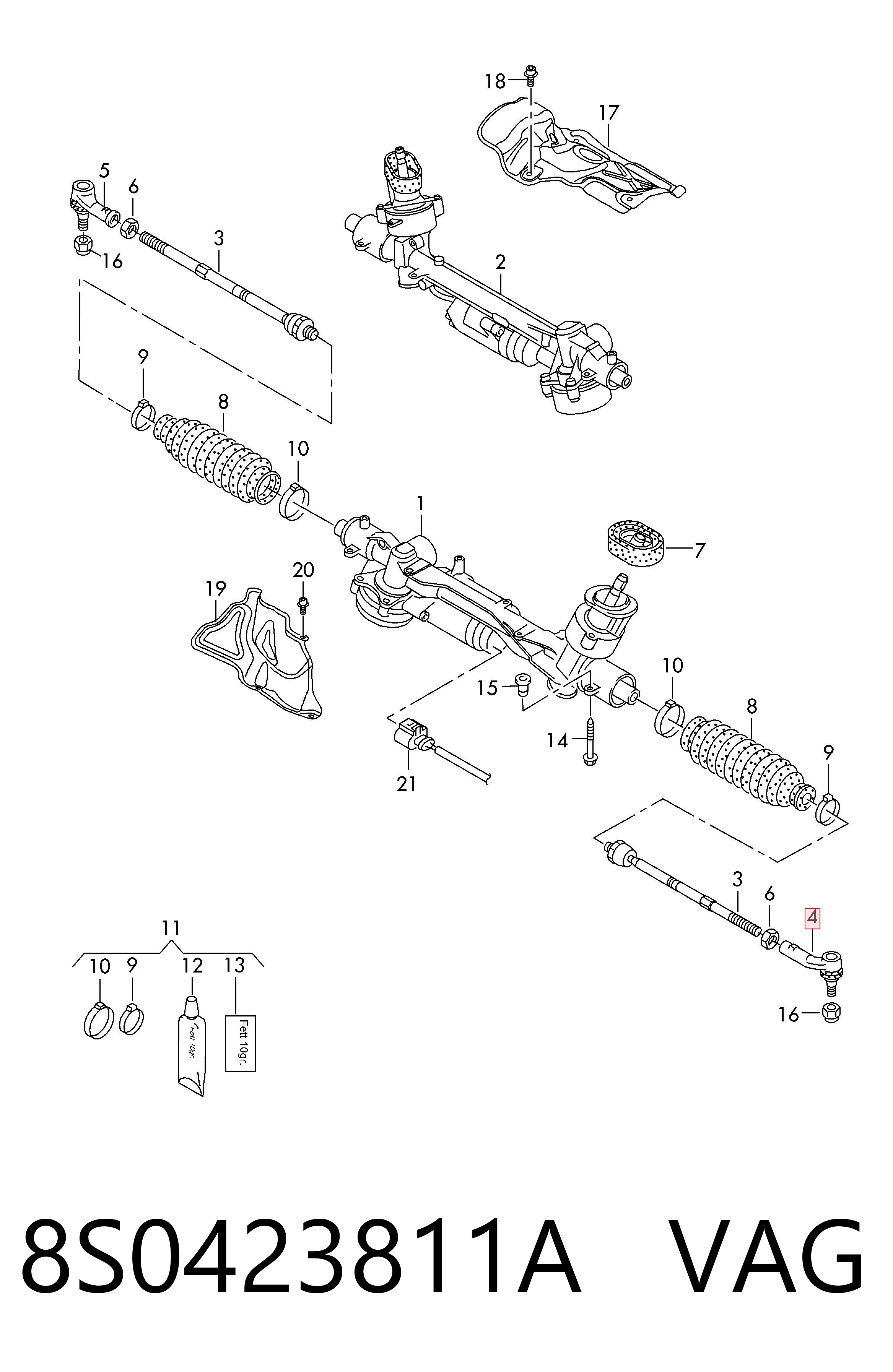 Rótula barra de dirección para Audi TT FV3, FVP