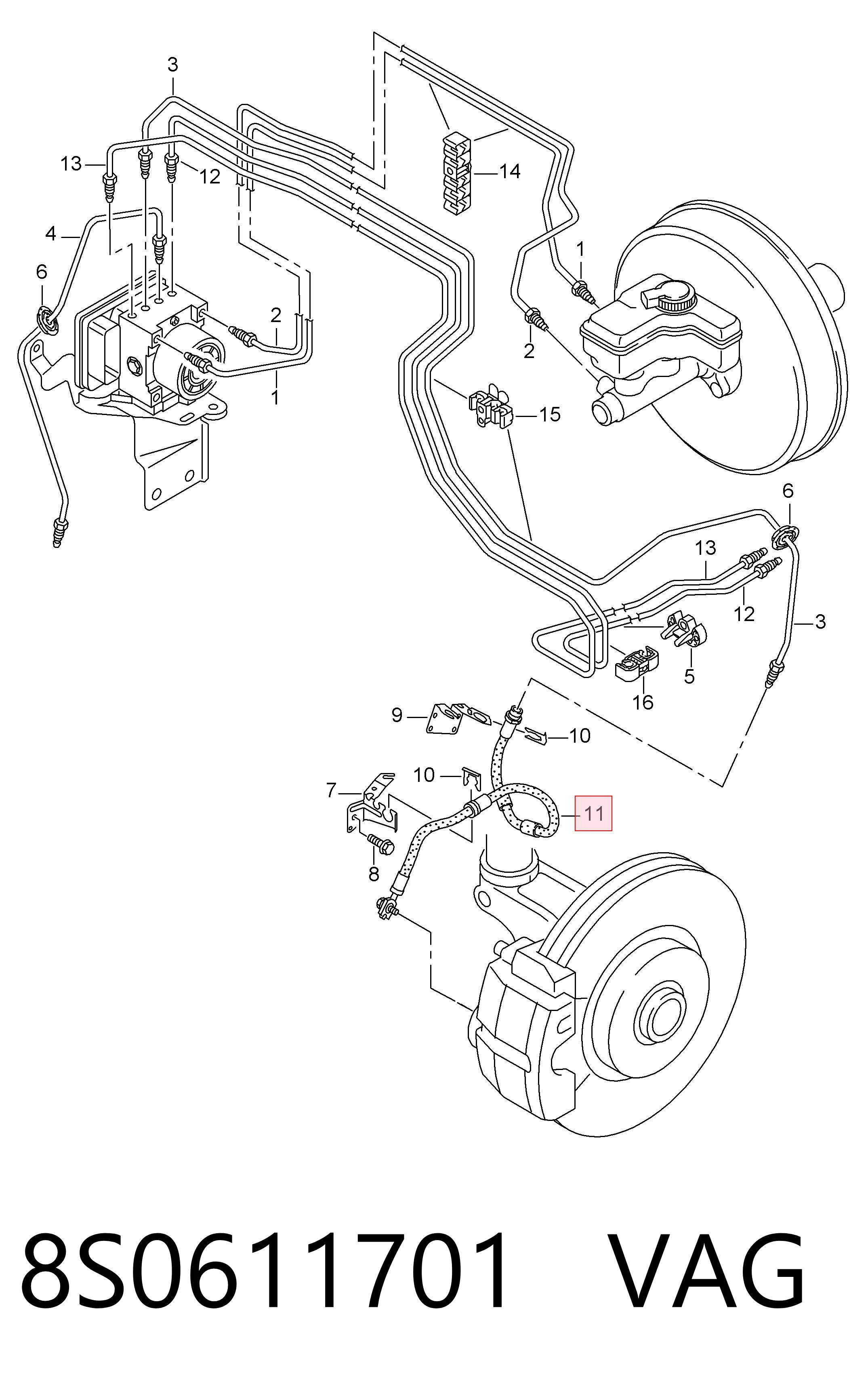 Comprar Latiguillo de freno delantero Audi TT  FV3, FVP a bajo precio