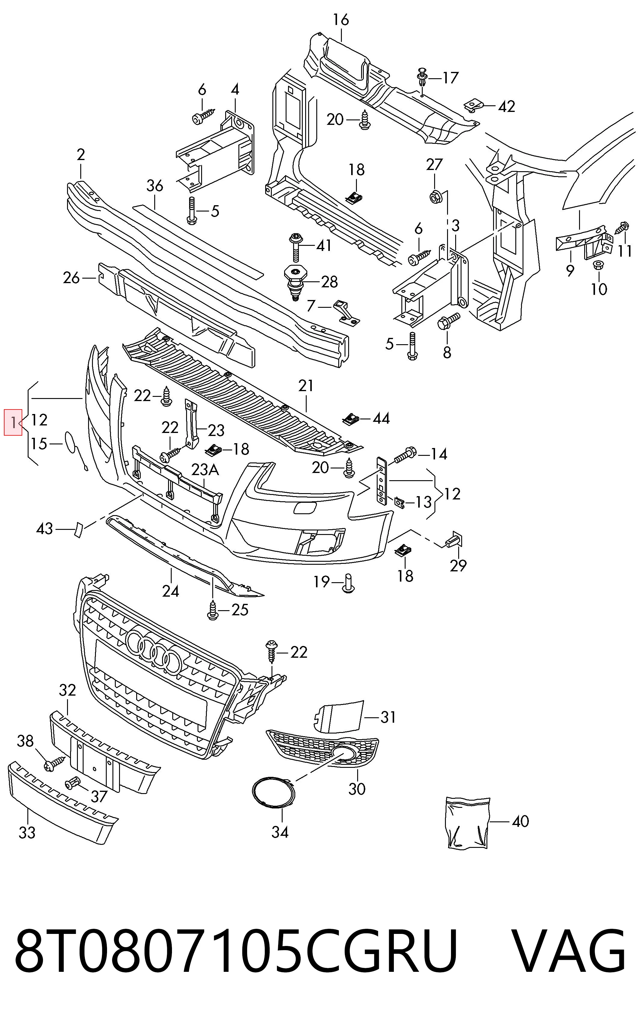 Comprar Parachoques delantero Audi A5  8TA a bajo precio