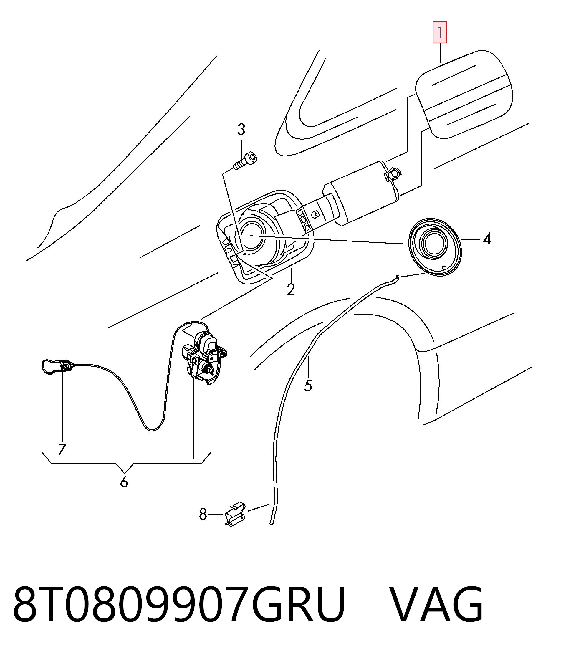 Comprar Tapa del depósito de combustible Audi A5  8T3 a bajo precio