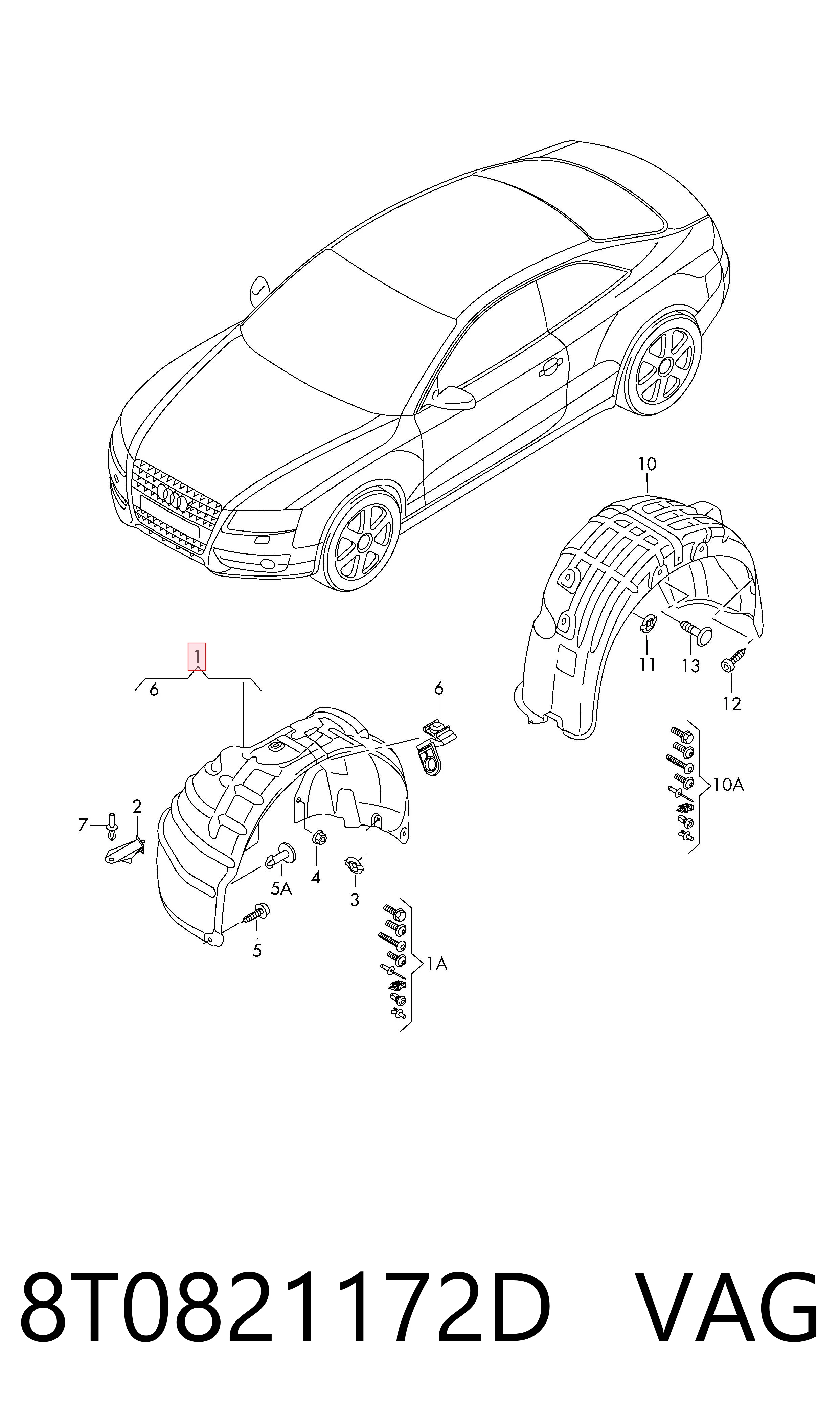 Paso rueda delantero derecho para Audi A5 Sportback 8TA