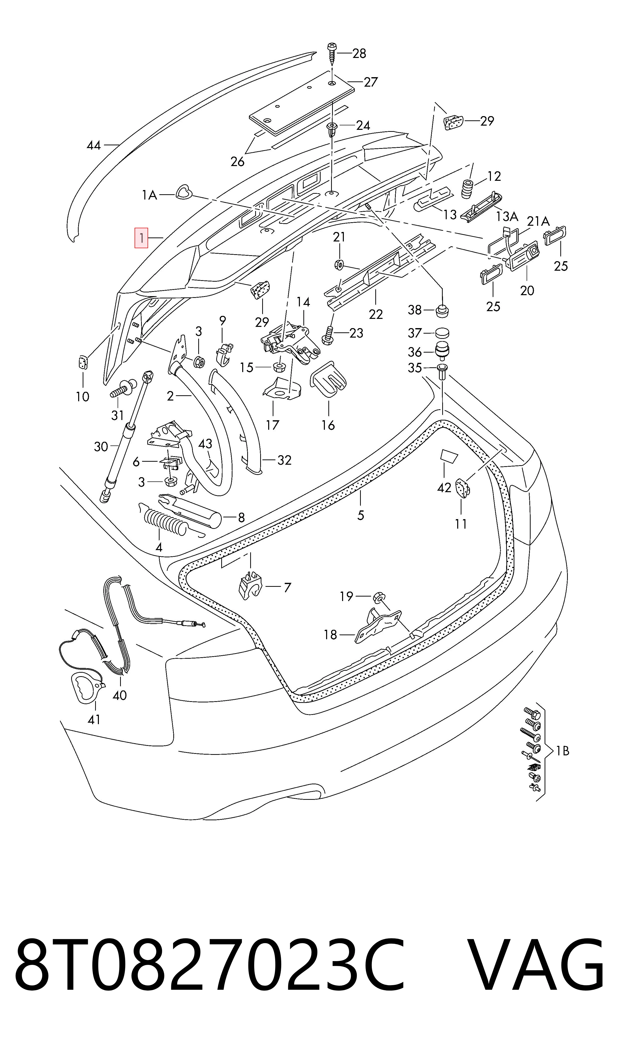 Porton trasero para Audi A5  8T3