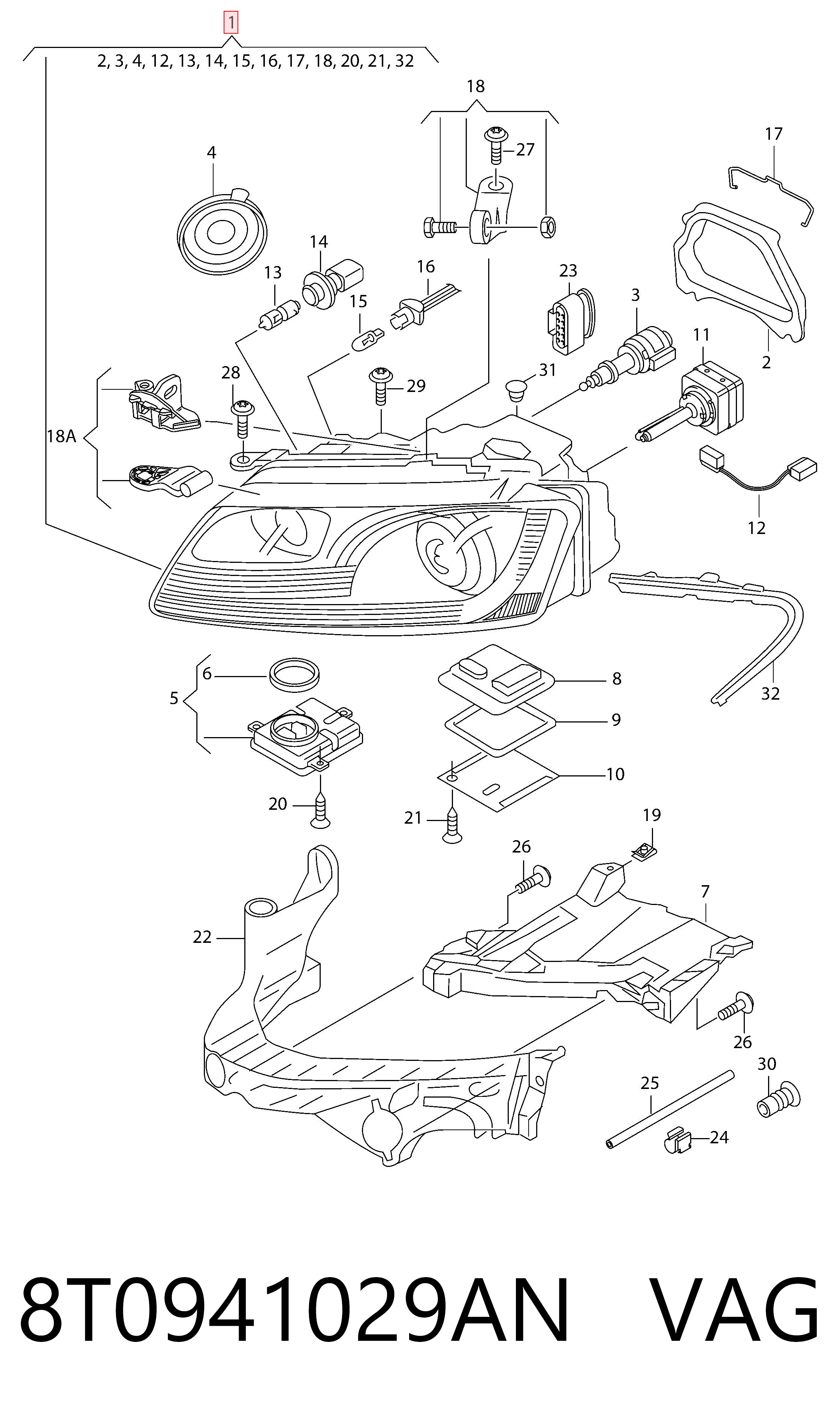 8T0941029AN VAG Faros