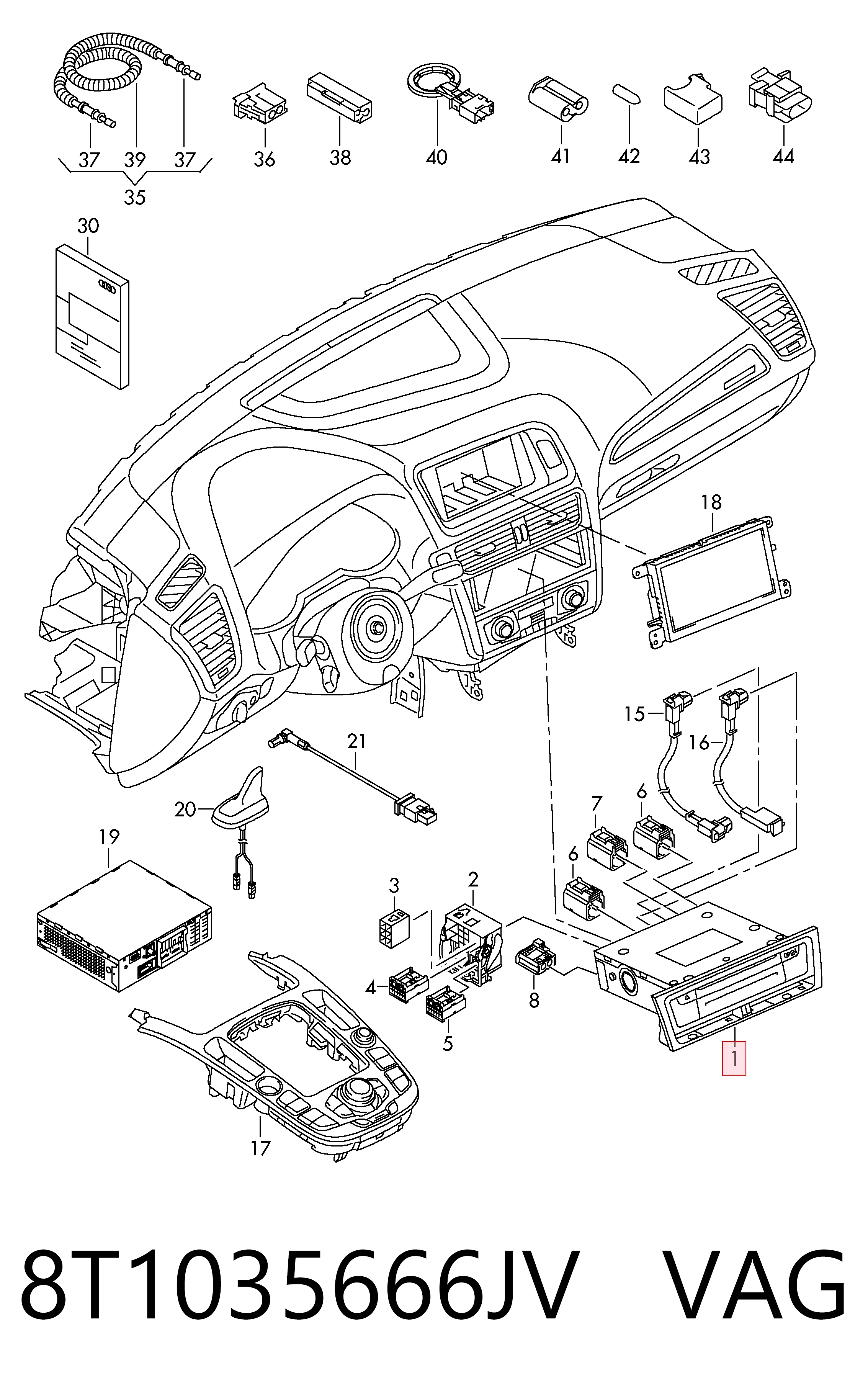 Radio para Audi Q5  8RB