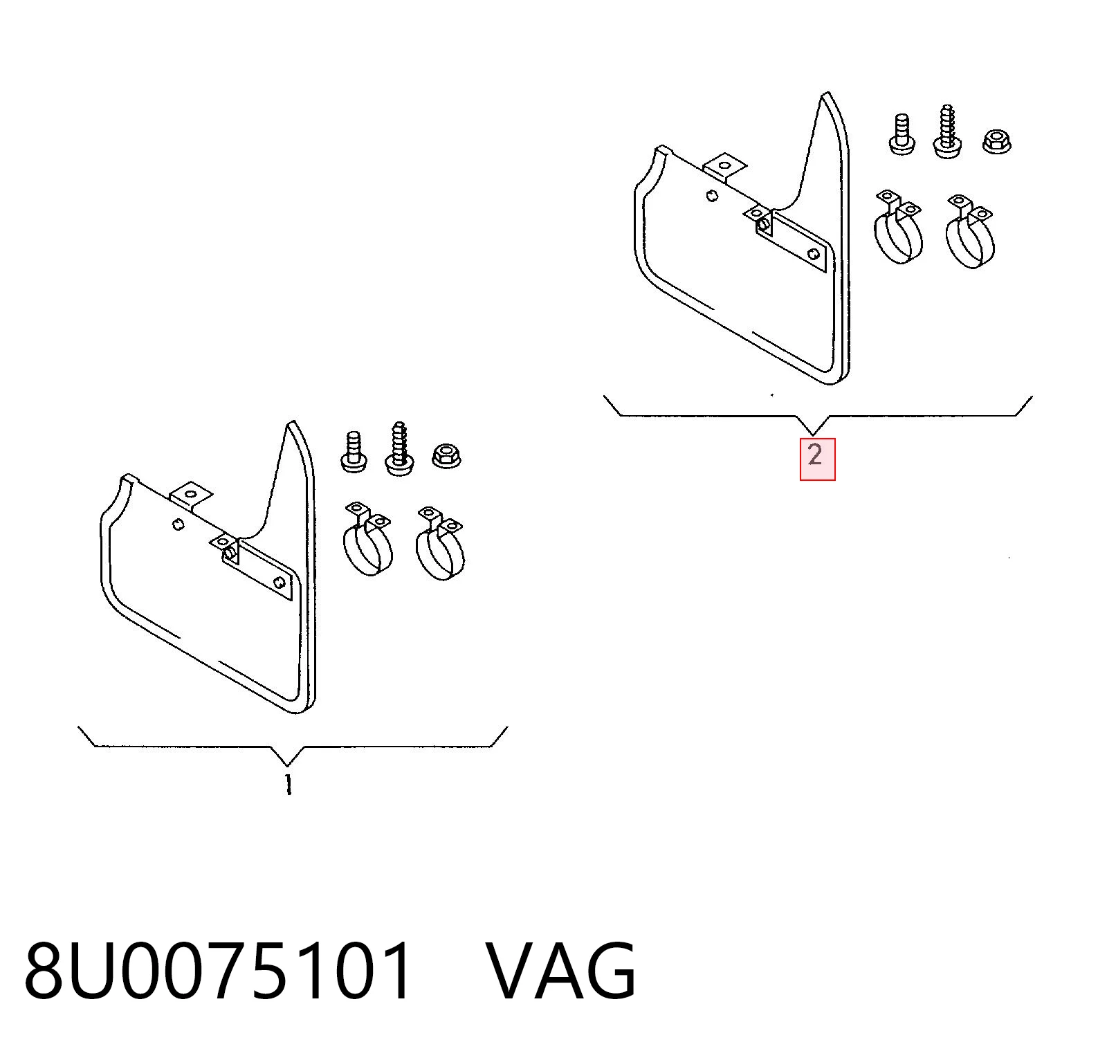 Juego de faldillas guardabarro traseros para Audi Q3  8UB, 8UG