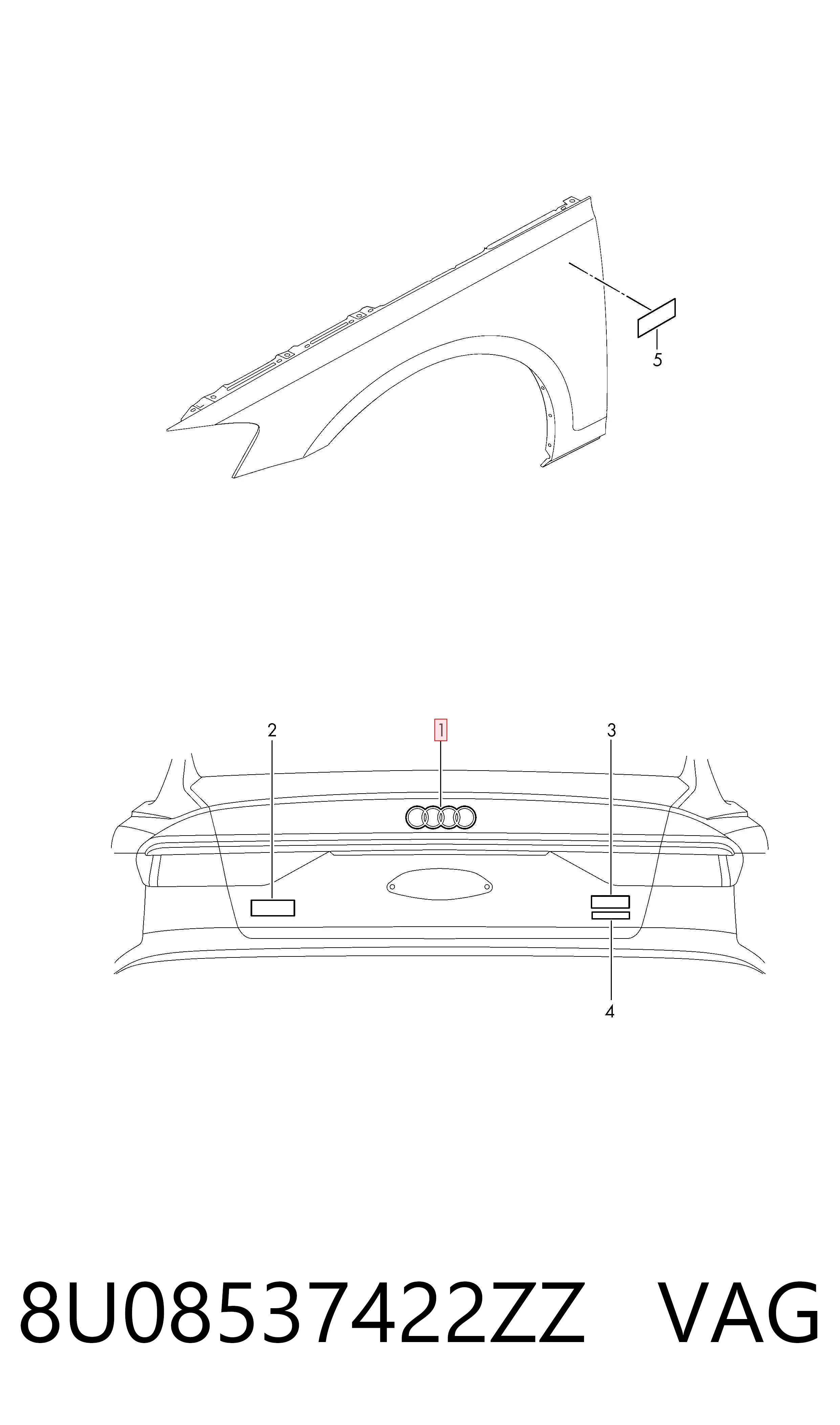 Logo delantero Audi A1 Sportback