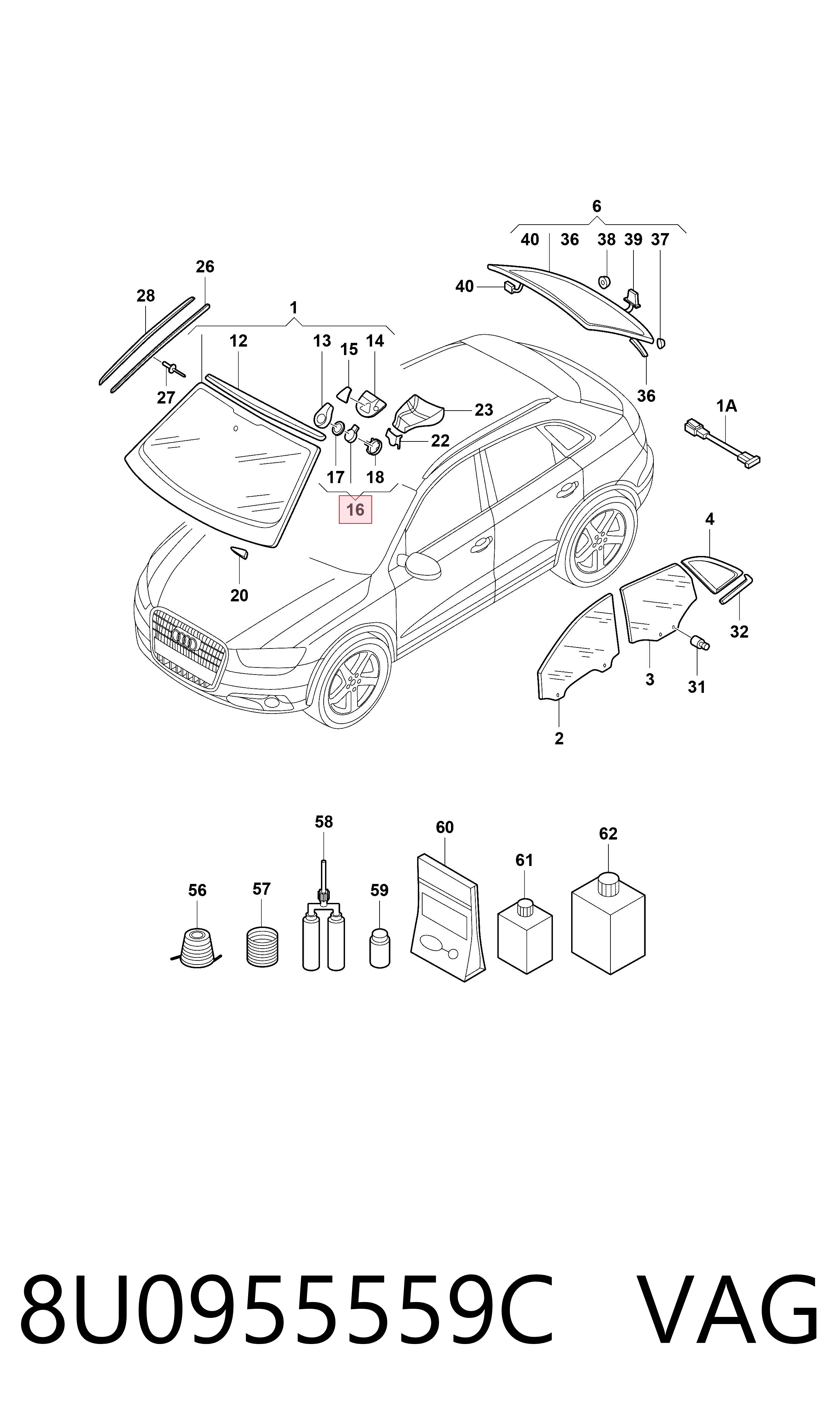8U0955559C VAG Sensor de lluvia