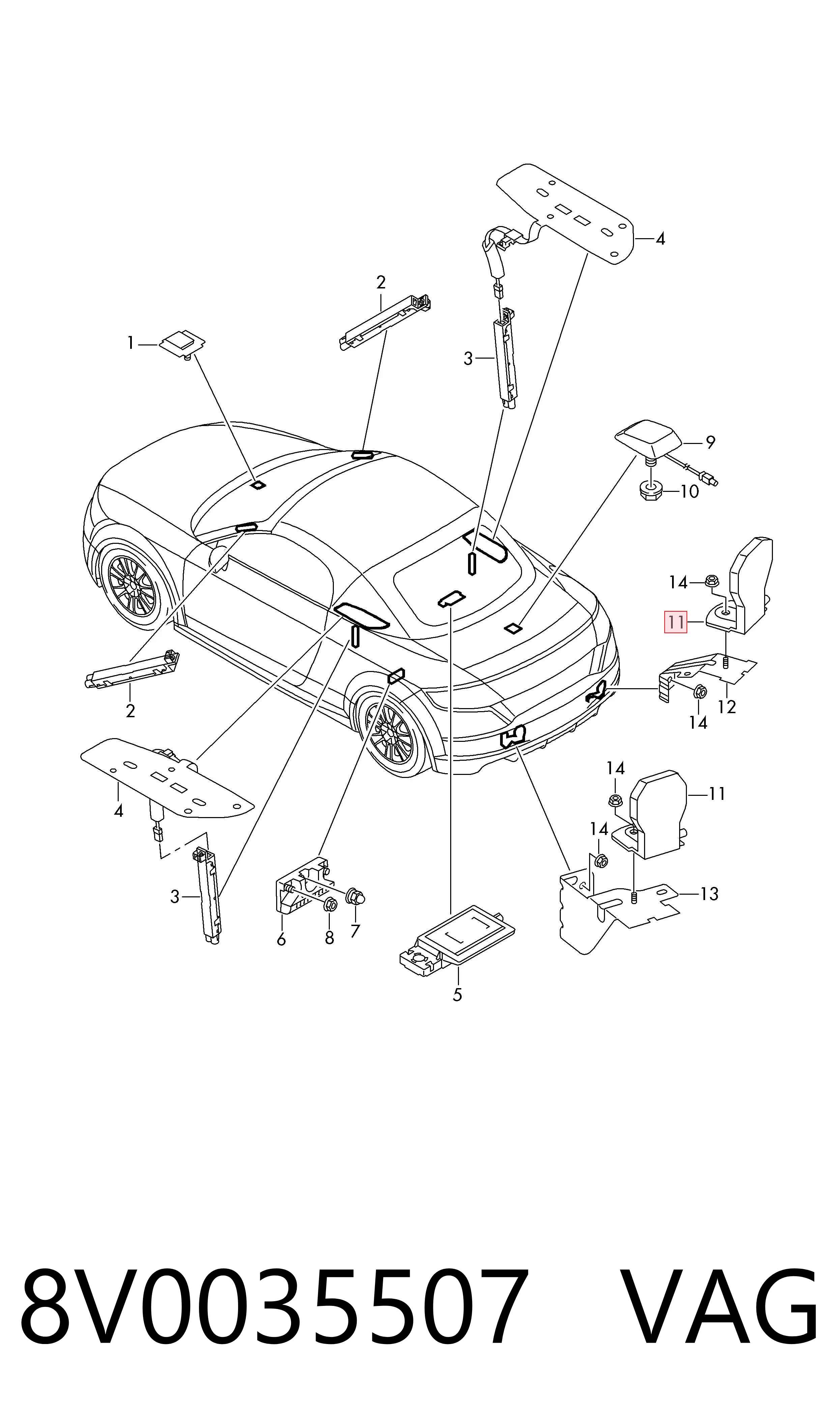  Antena Audi Q7 
