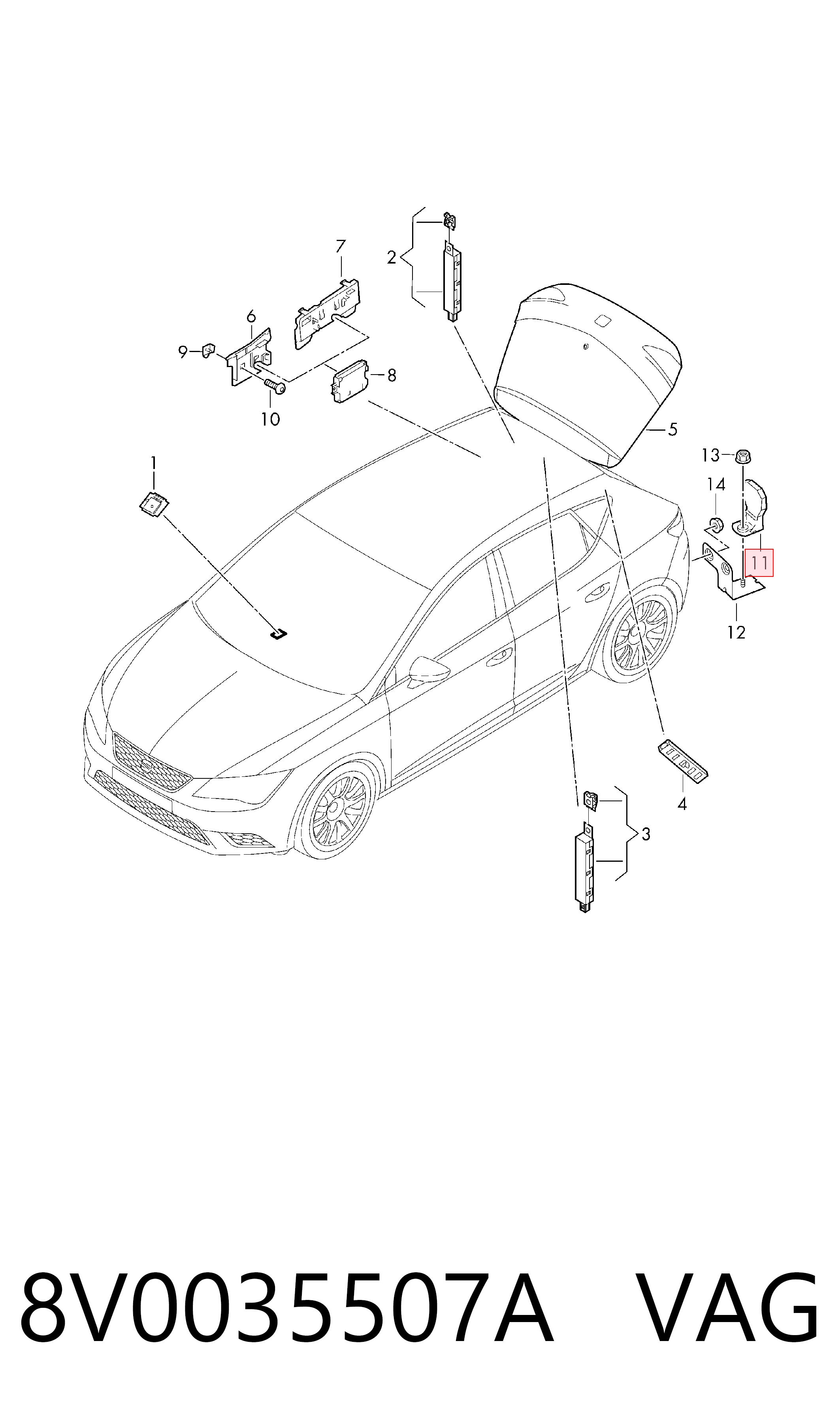 Antenas Audi Q7 