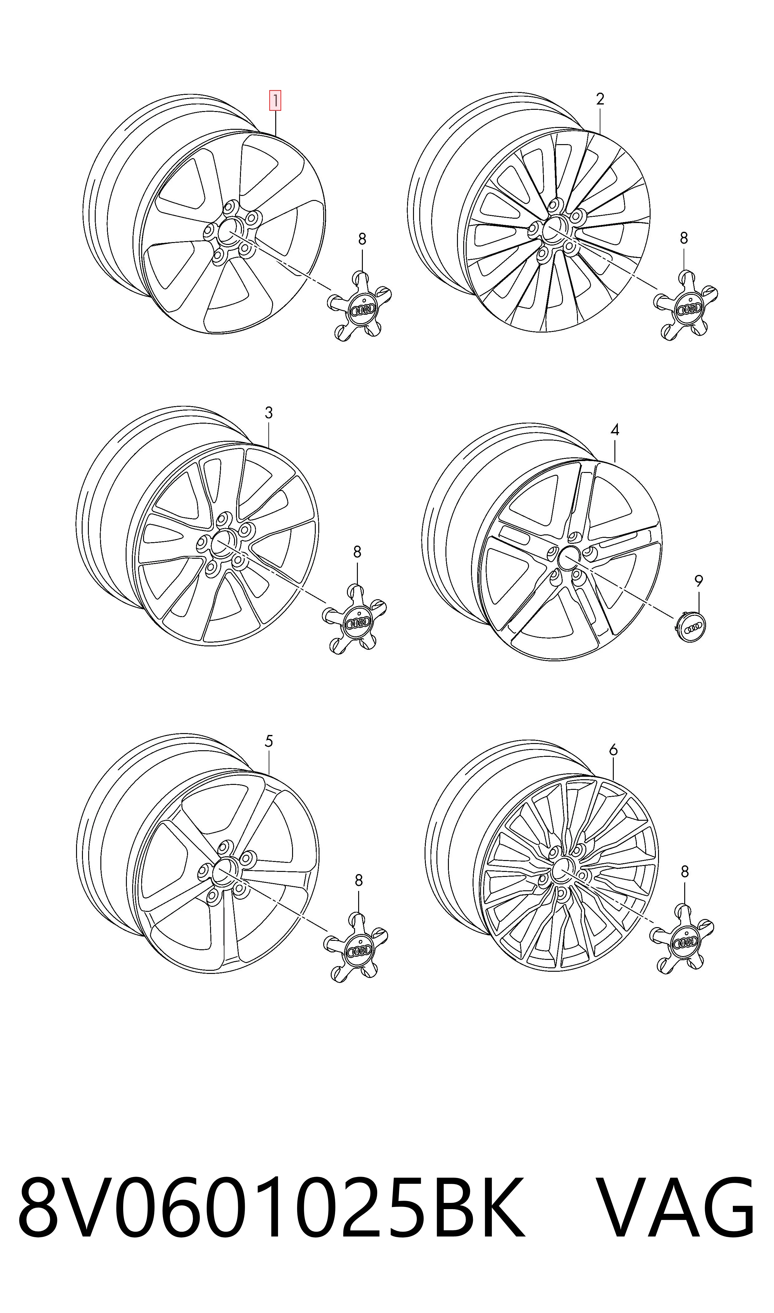 8V0601025BK VAG